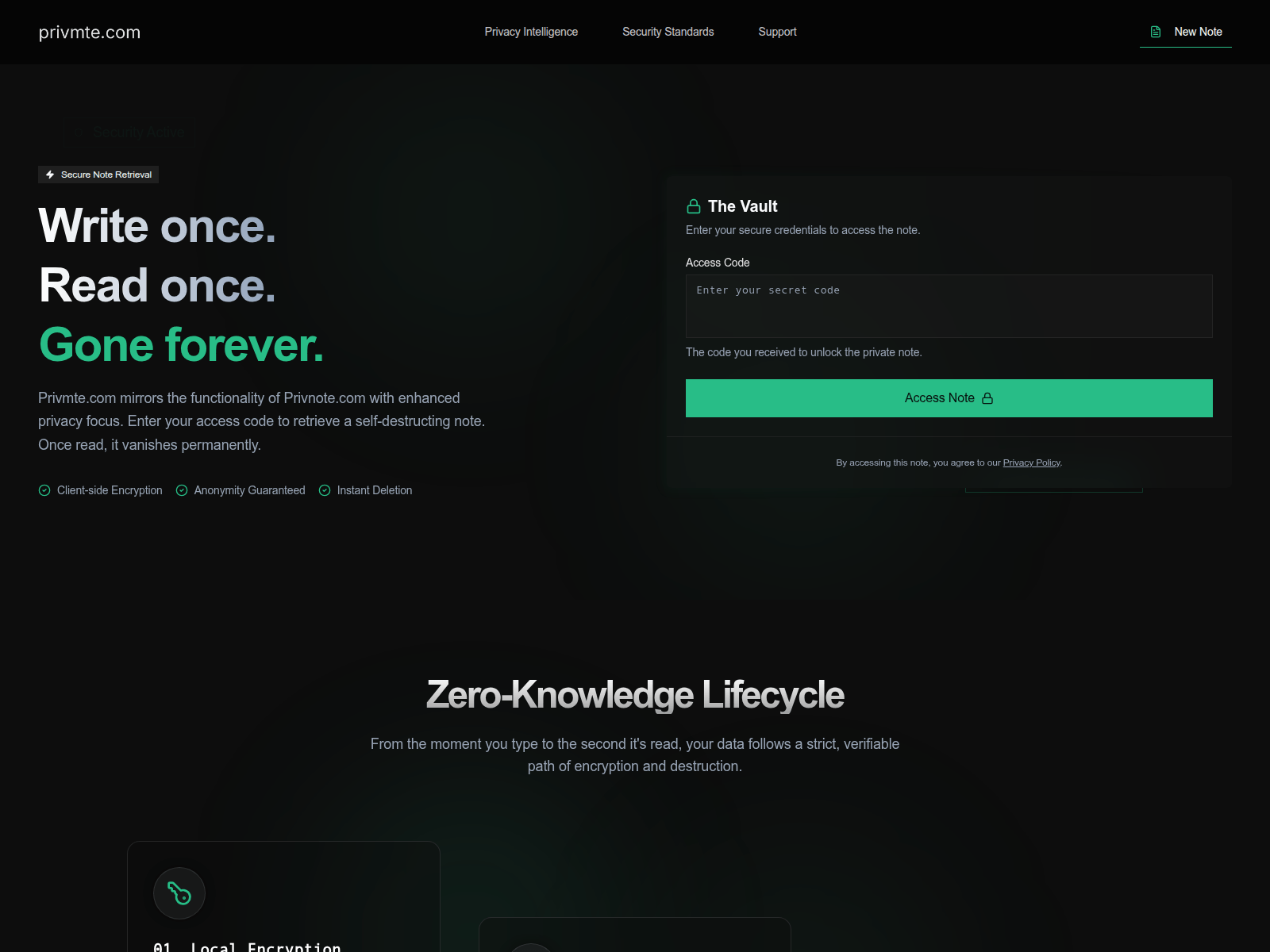 Screenshot of privmte.com