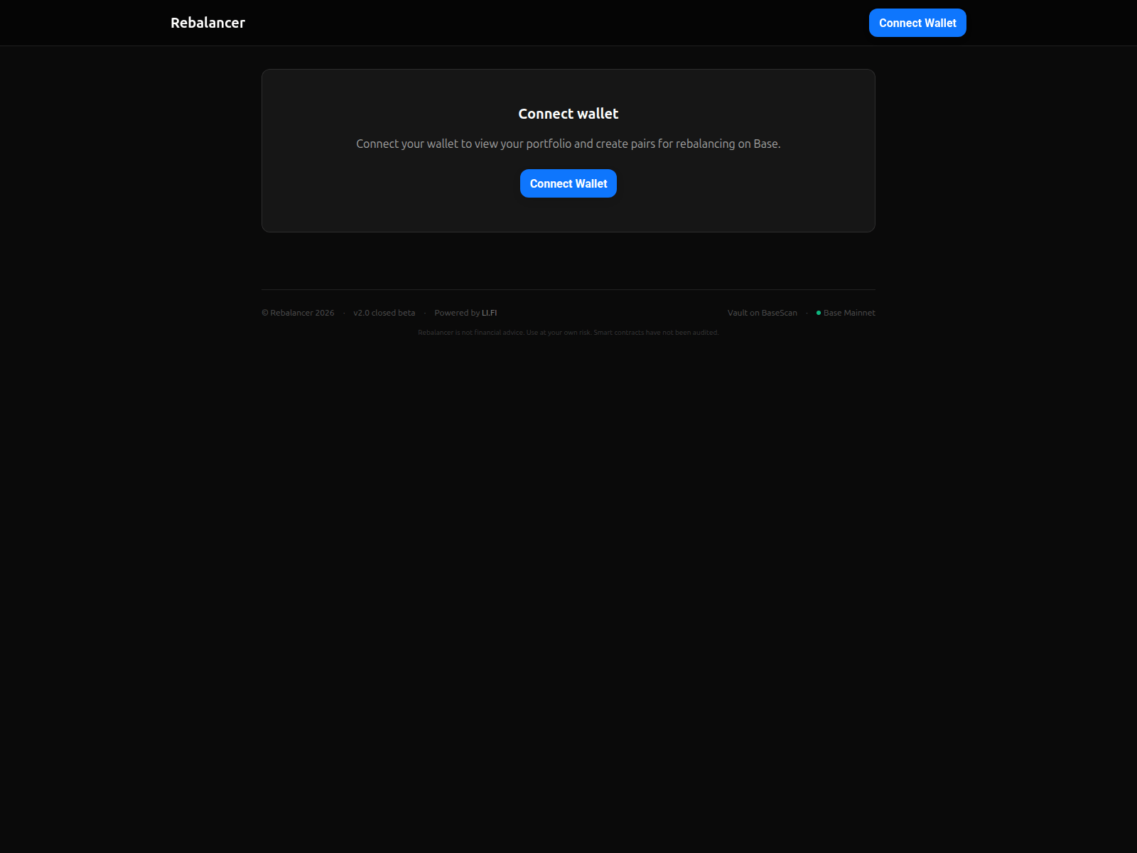 Screenshot of tokenrebalancer.com
