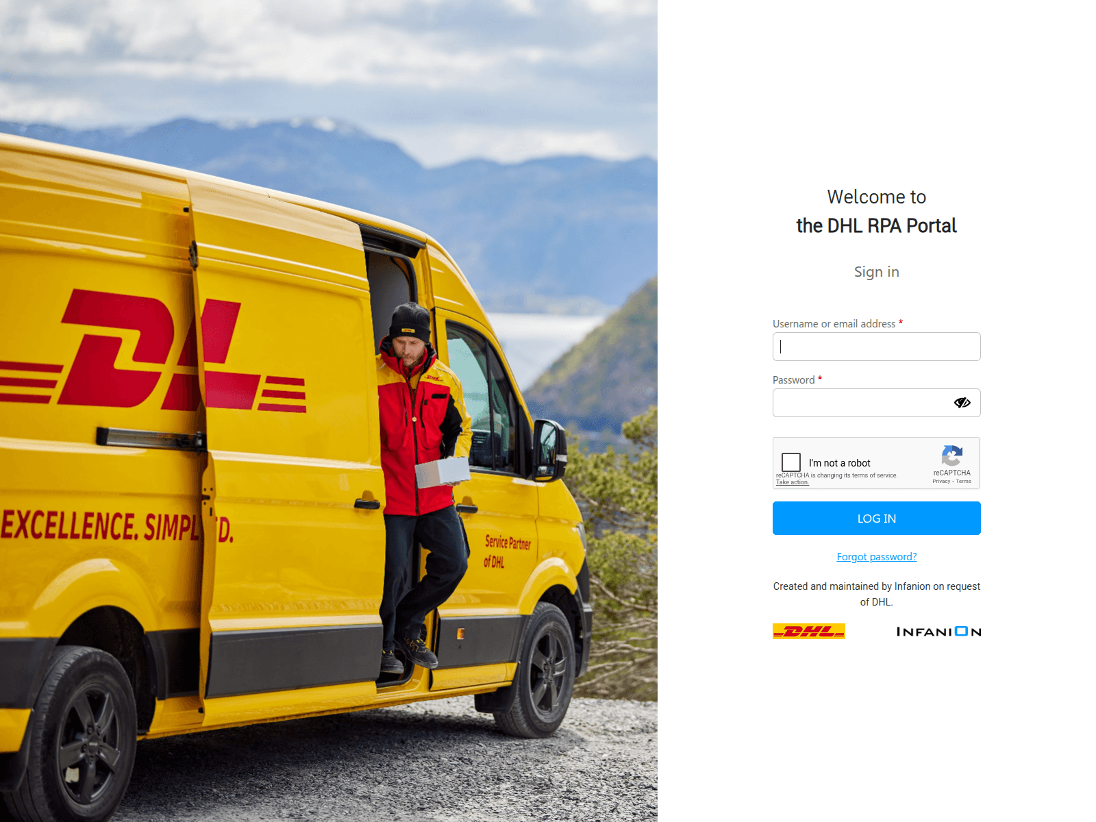 Screenshot of test.dhl-express-ppd.infanion.com
