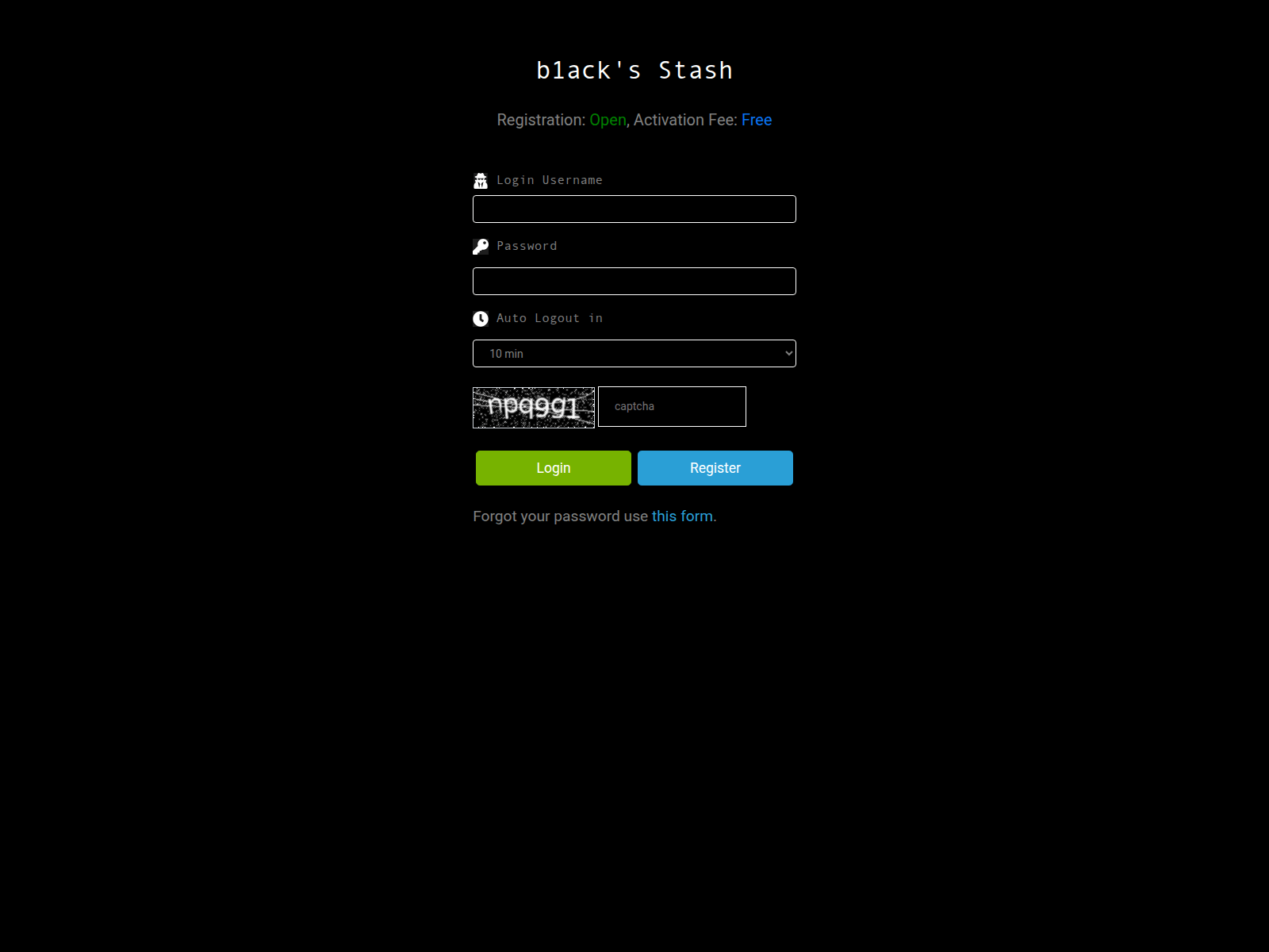 Screenshot of b1lackstash.cc
