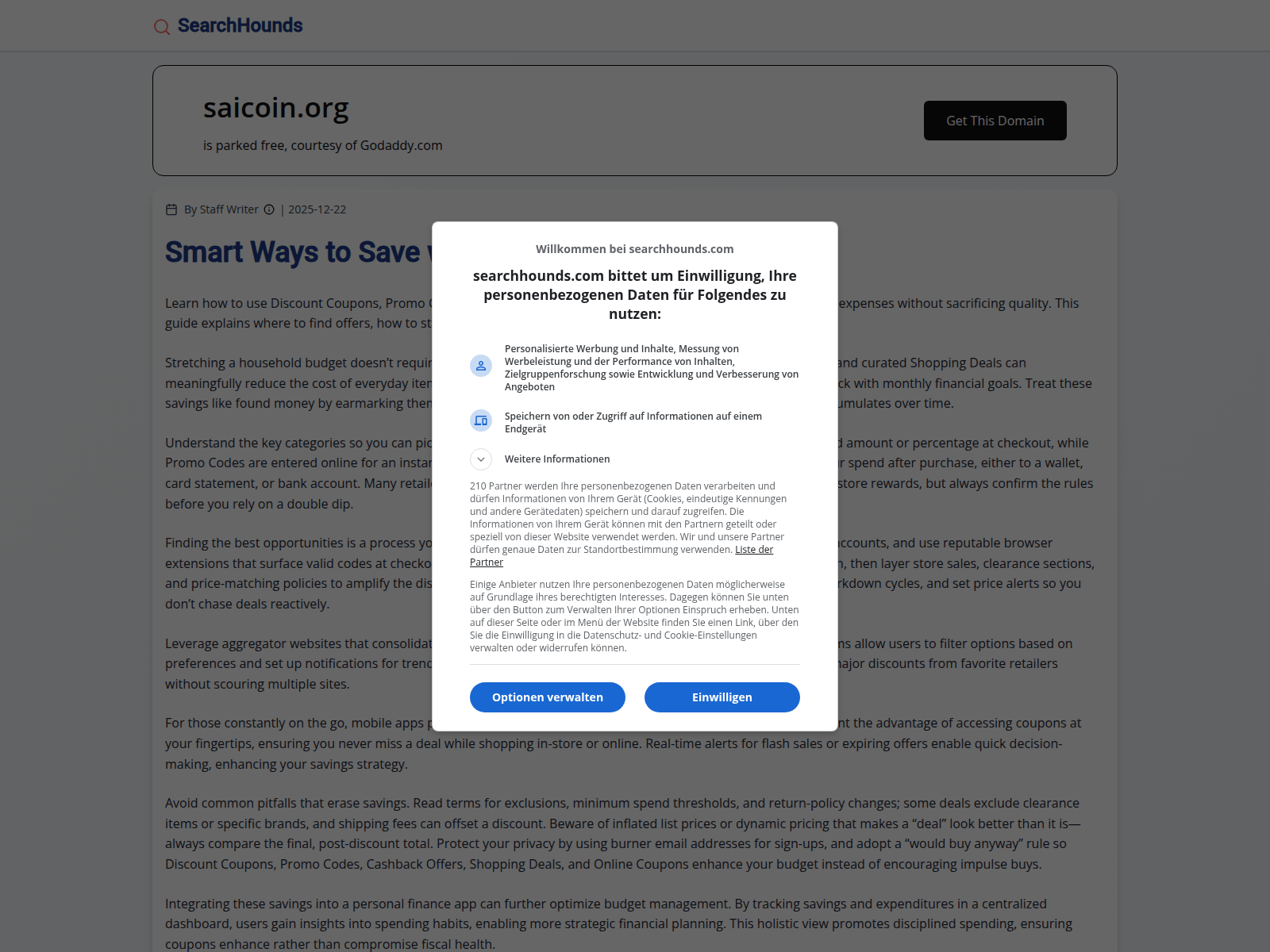Screenshot of saicoin.org