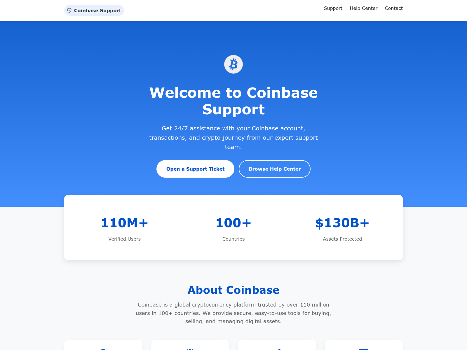 Screenshot of helpcentercoinbase.org