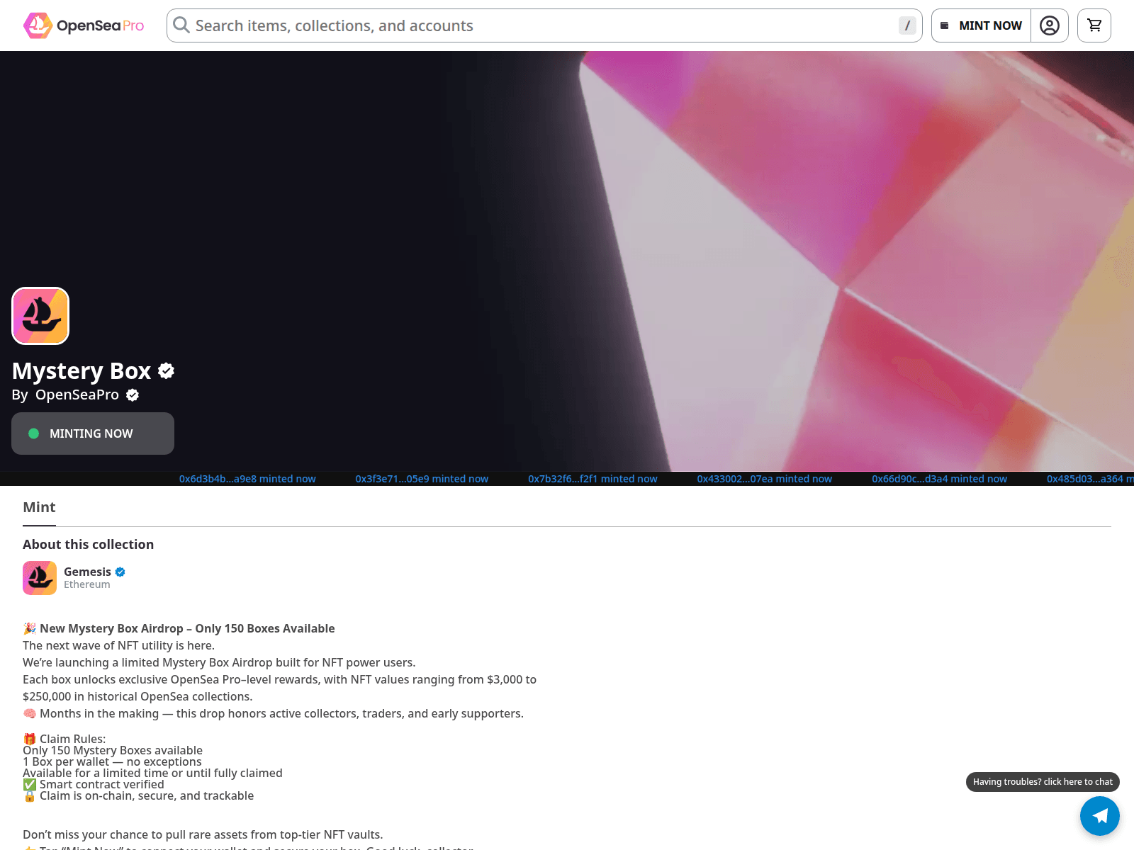 Screenshot of newsessionbox-mint5.vercel.app