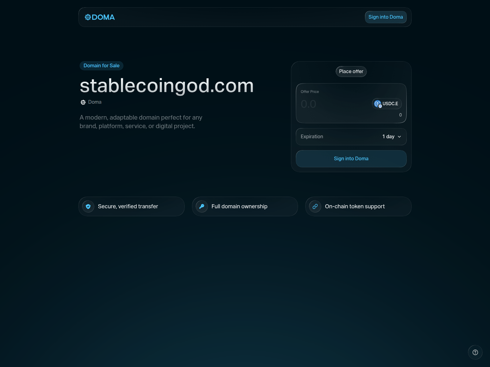 Screenshot of stablecoingod.com