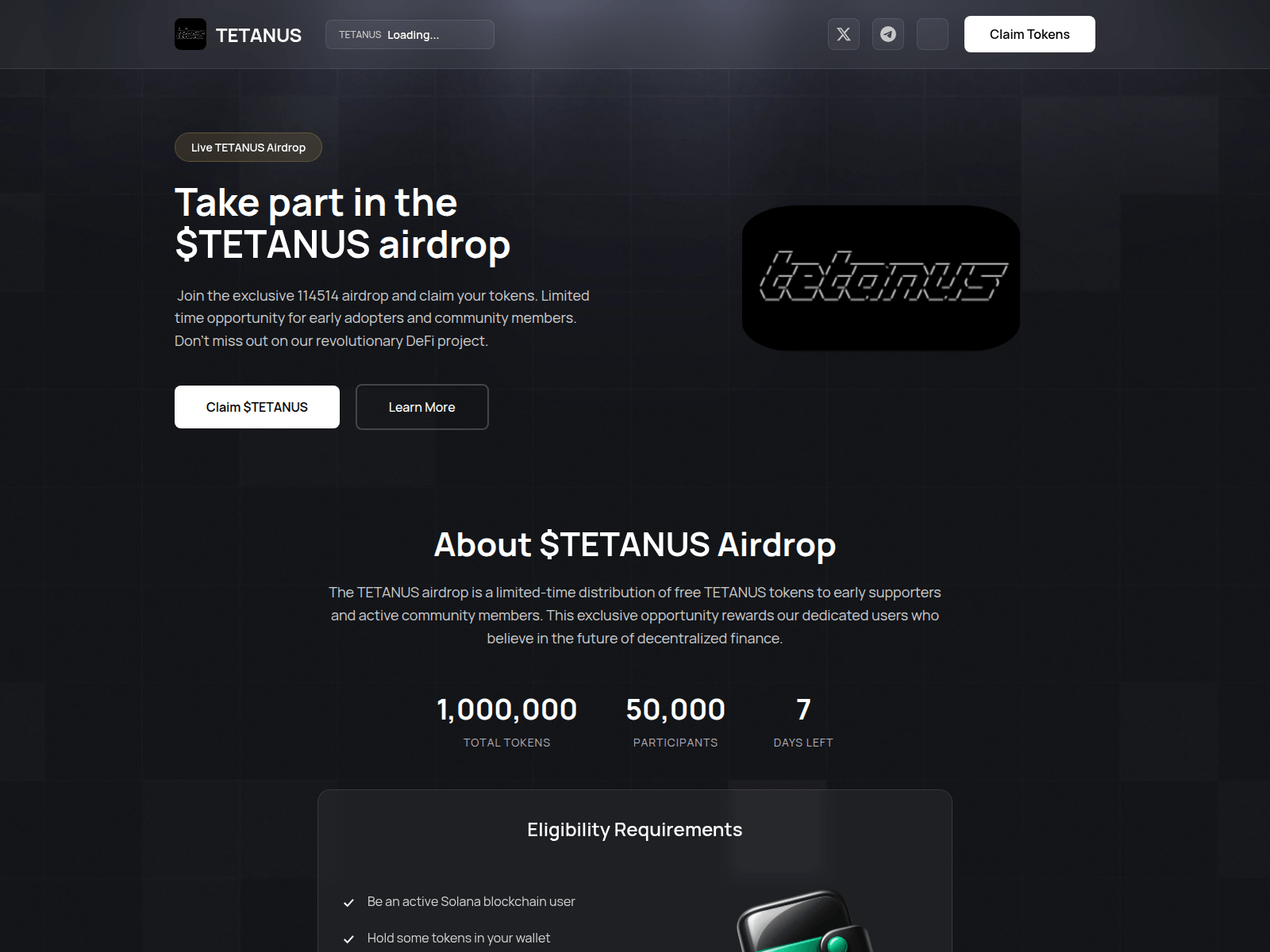 Screenshot of claim-tetanus.pages.dev