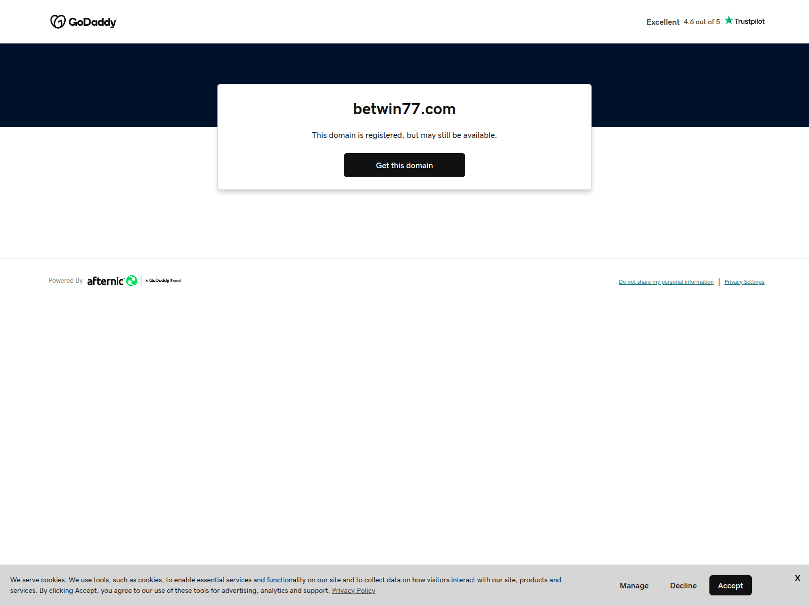 Screenshot of betwin77.com