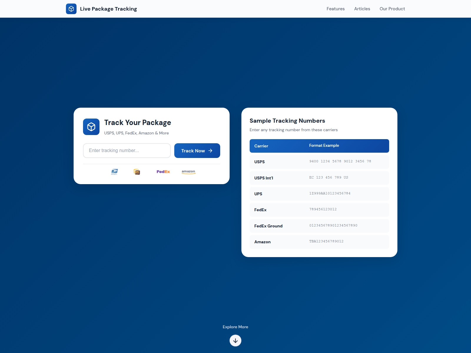 Screenshot of livepackagetracking.com