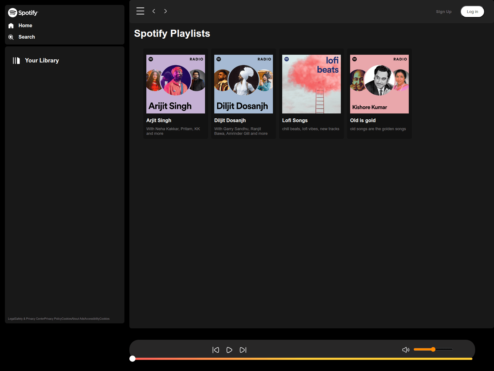 Screenshot of spotify-rsg.netlify.app