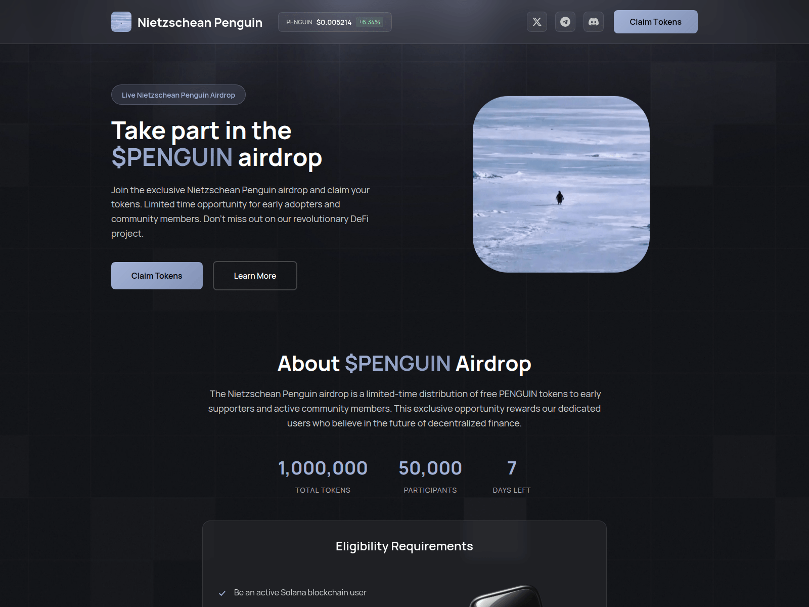 Screenshot of penguin-register.fun