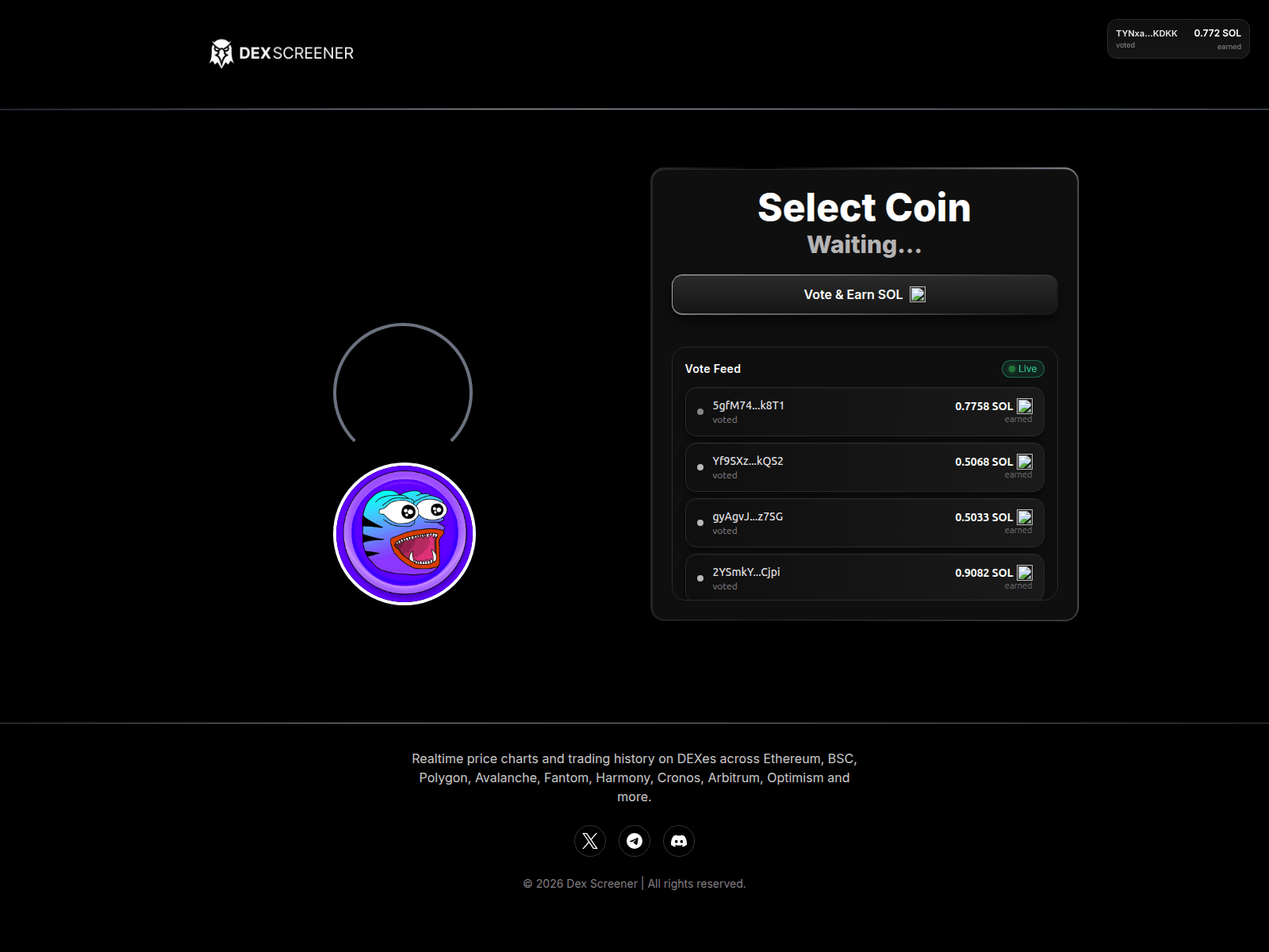 Screenshot of tokentrendings.live