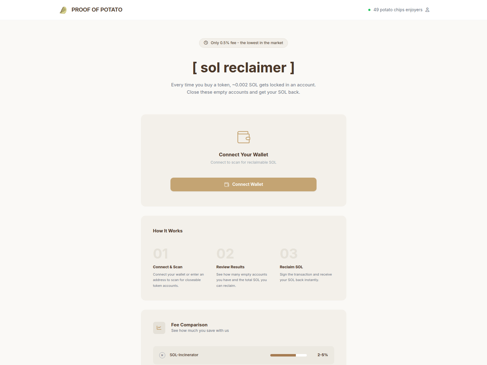 Screenshot of proofofpotatos.com