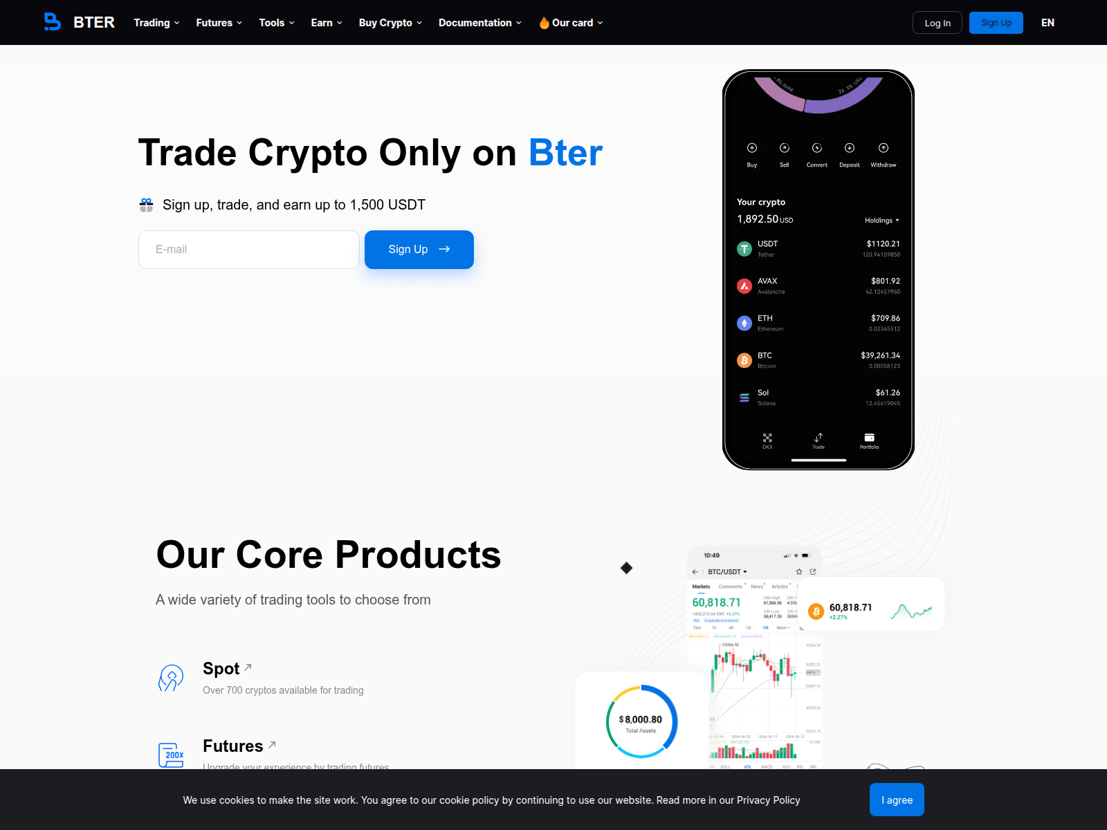 Screenshot of bter.io