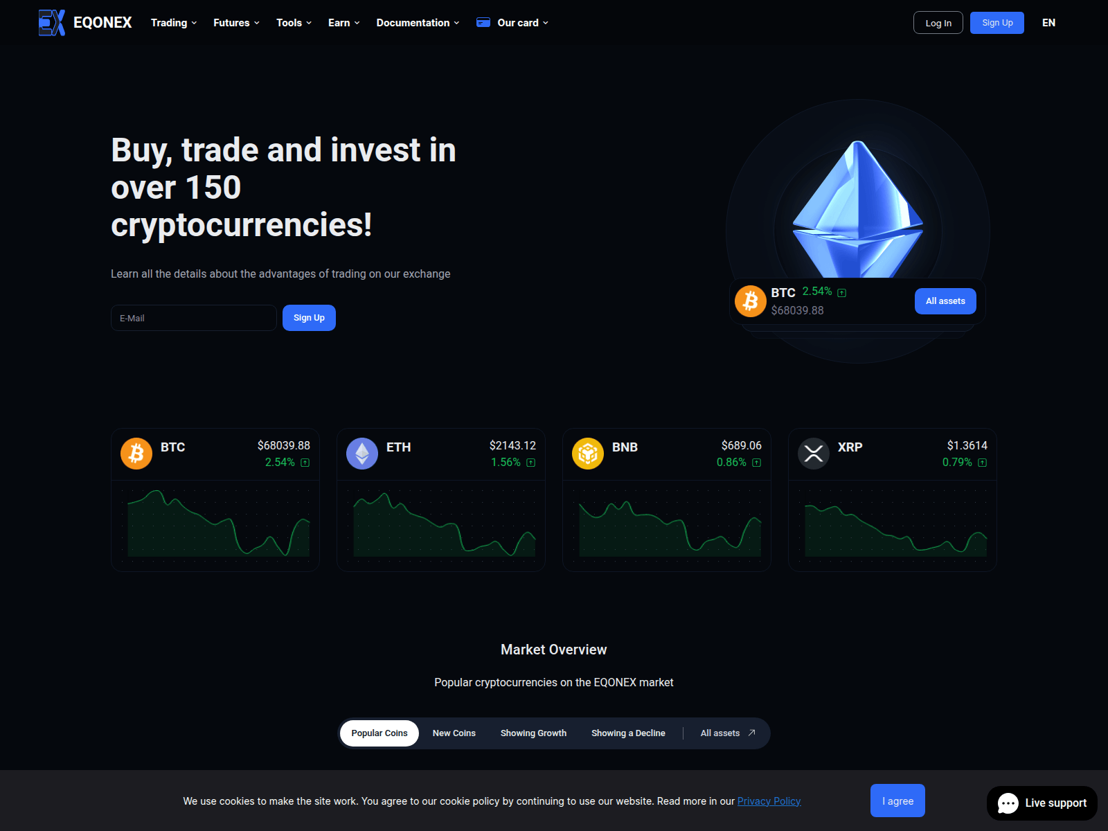 Screenshot of eqonex.io