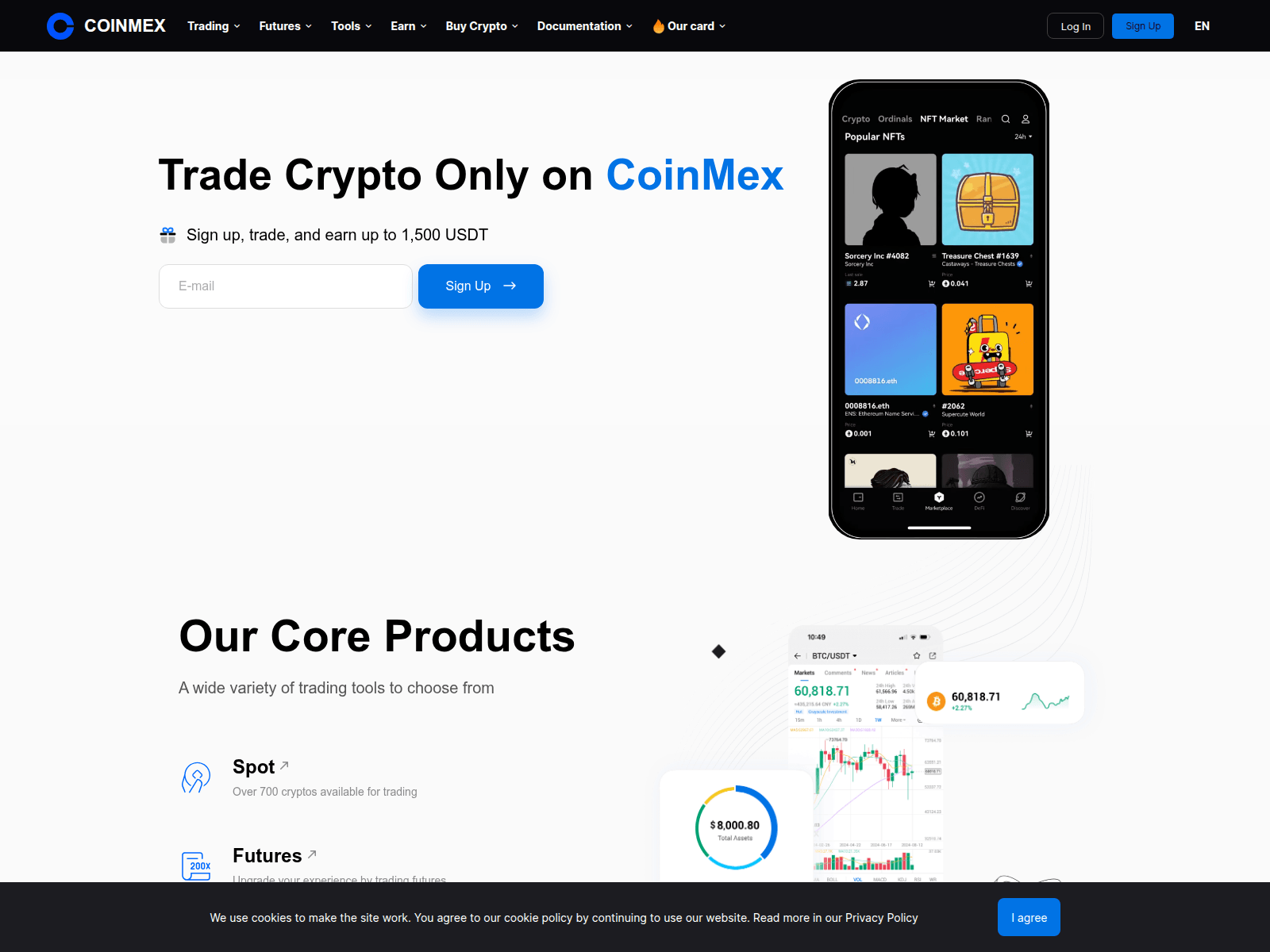Screenshot of coinmex.io