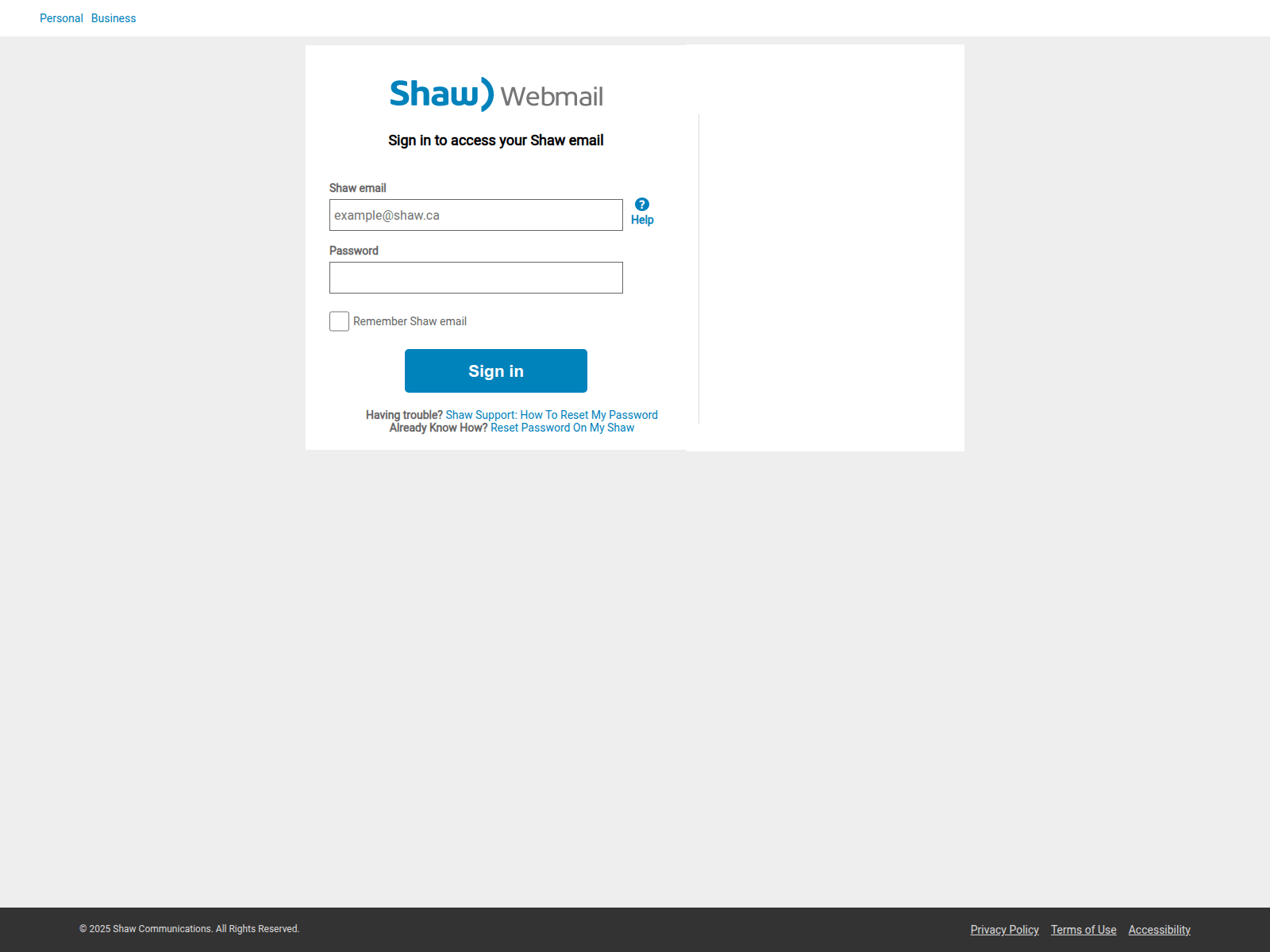 Screenshot of shaw-webmail-1482.netlify.app