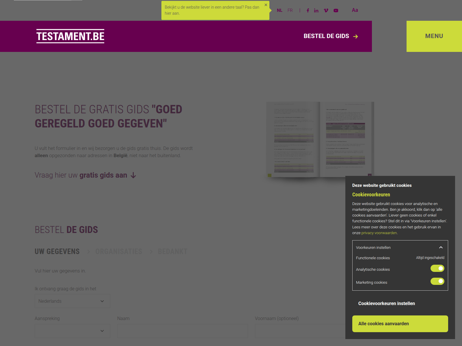 Screenshot of www.testament.be/nl/bestel-de-gids/gegevens