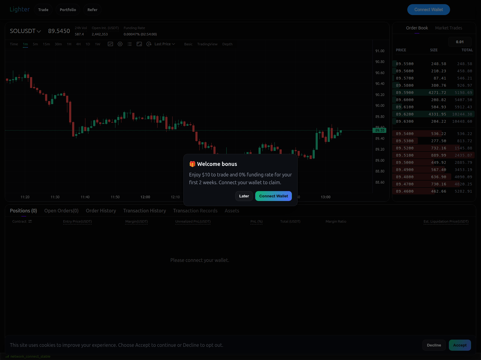 Screenshot of lighter.cash