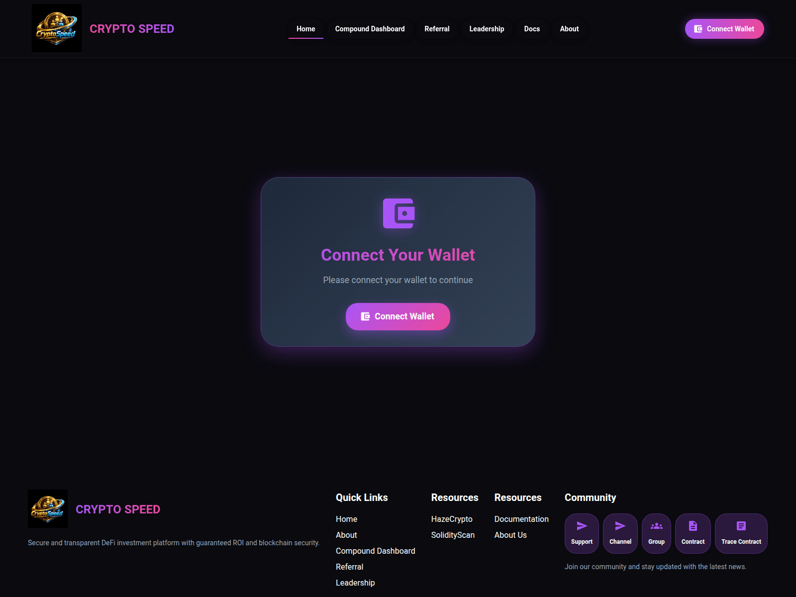 Screenshot of cryptospeed.pro