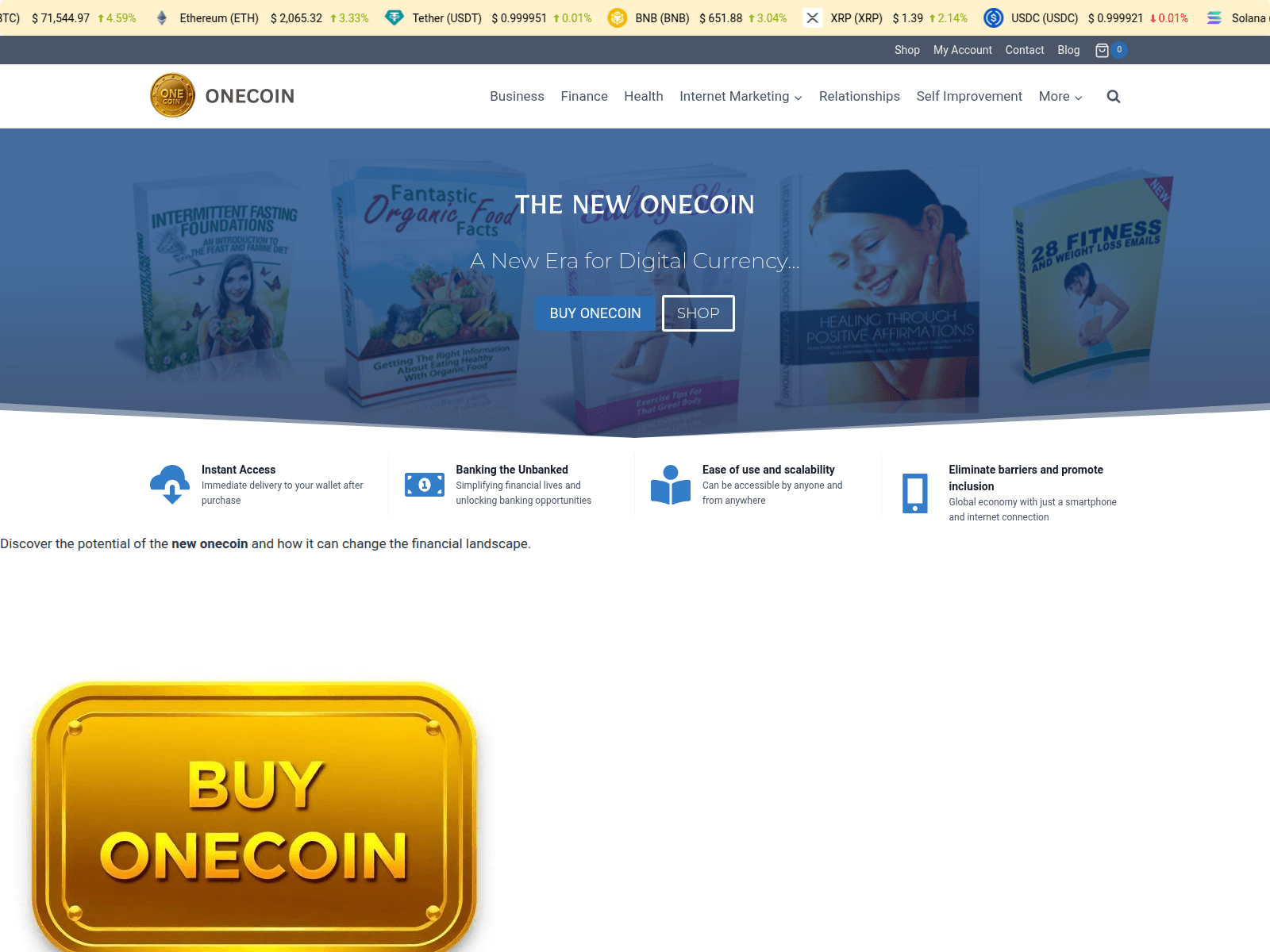Screenshot of newonecoin.com