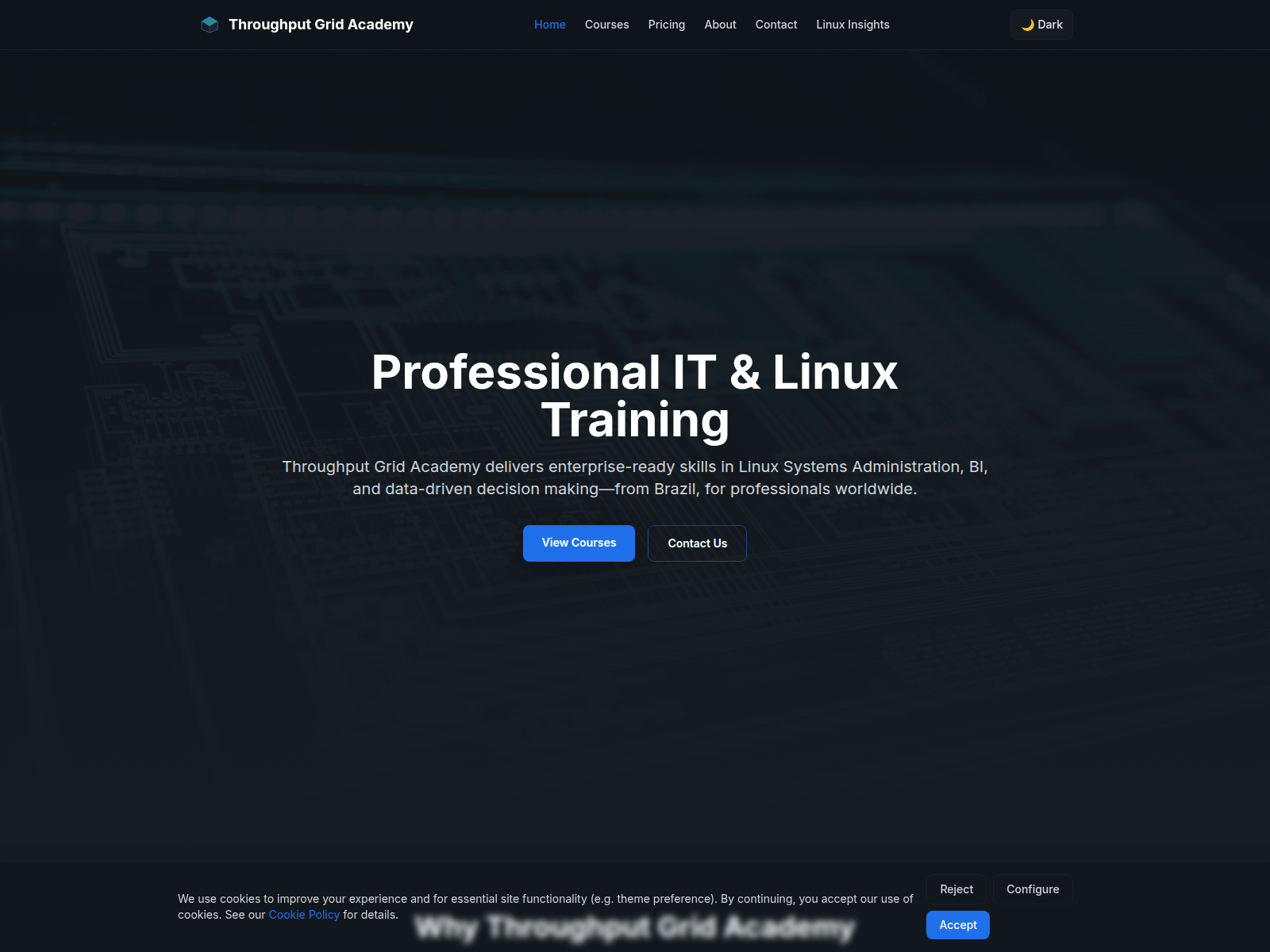 Screenshot of throughput-grid.digital