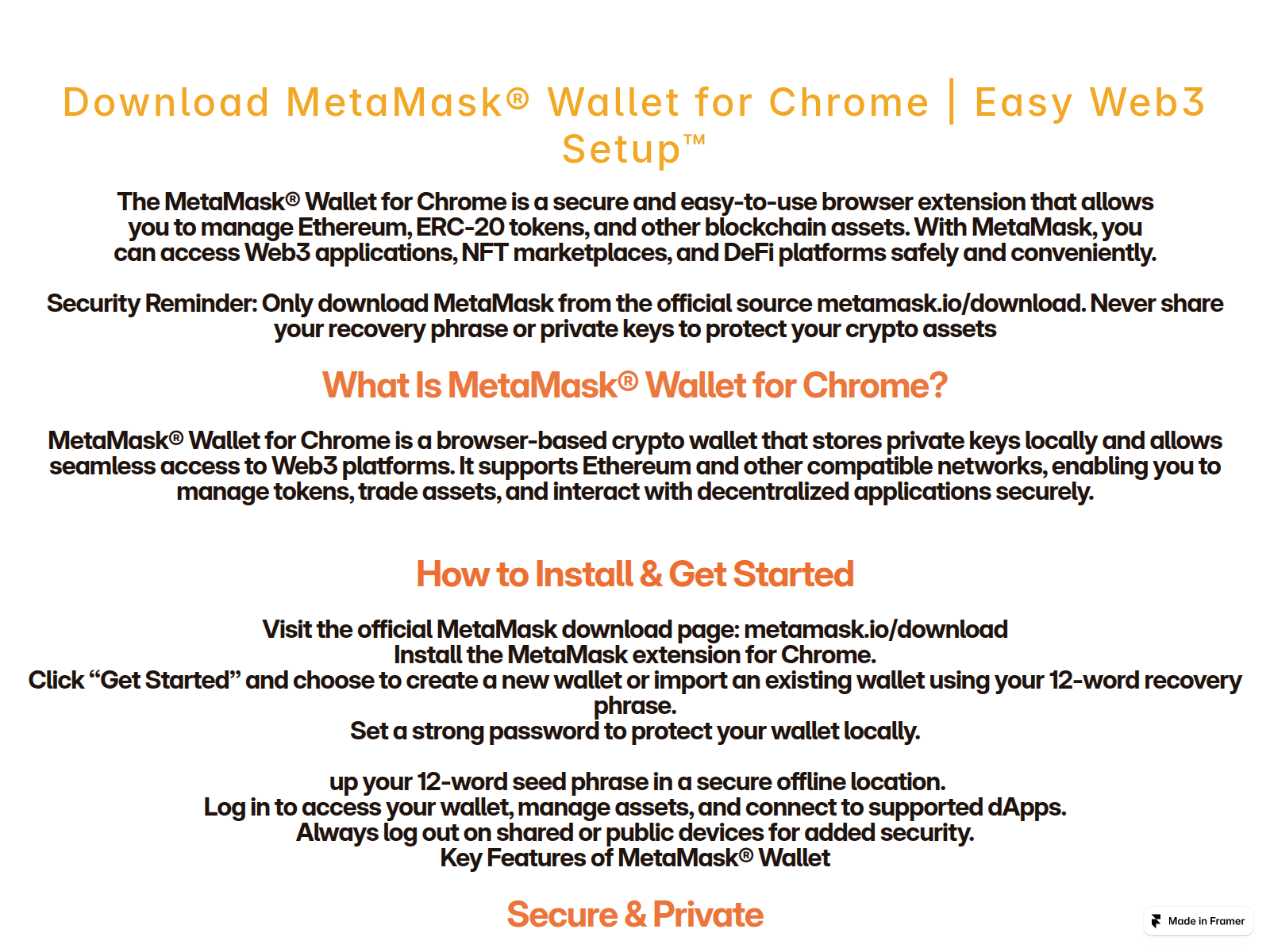 Screenshot of metamask-start-portal.framer.media