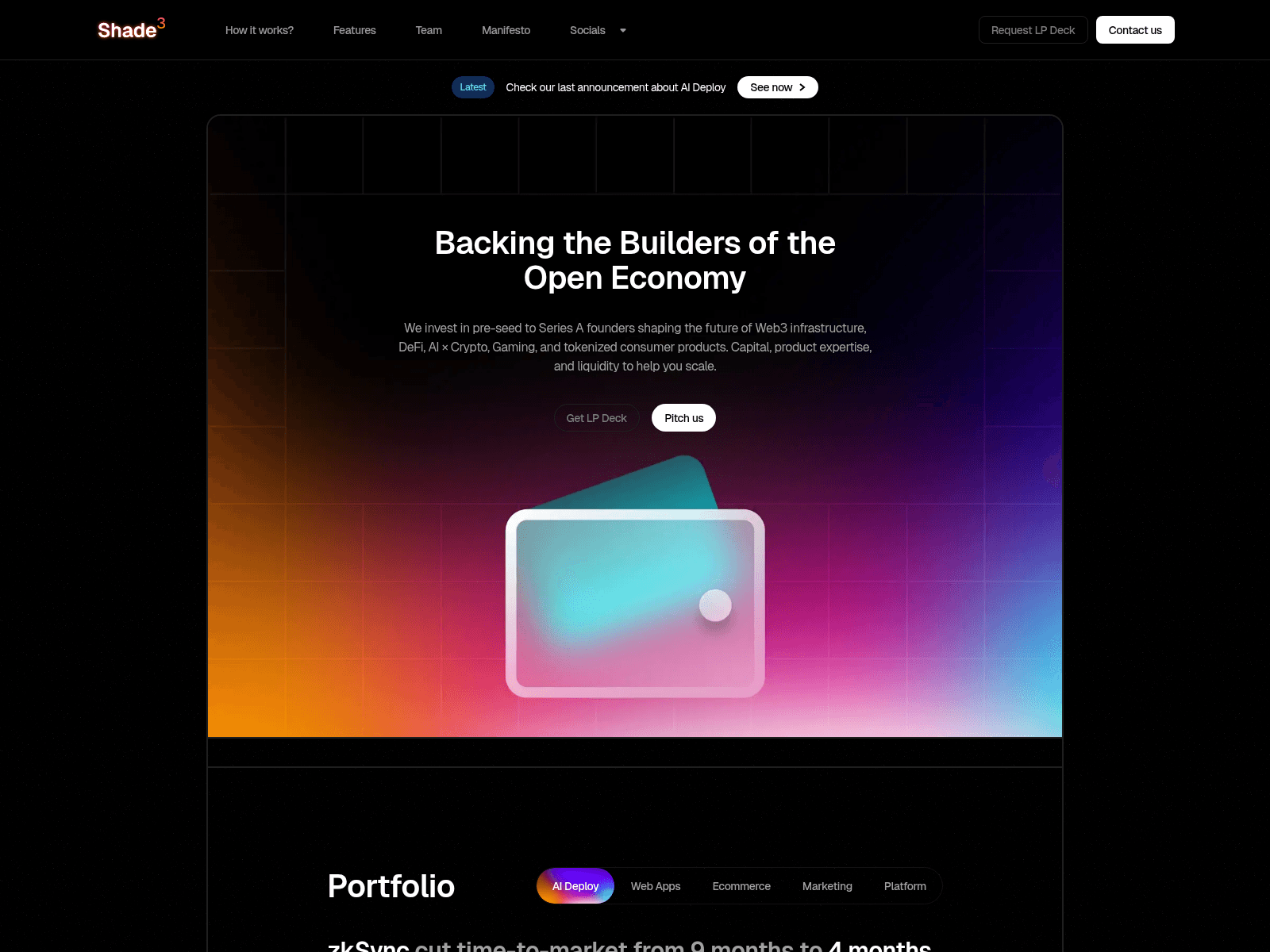 Screenshot of shade3.fund