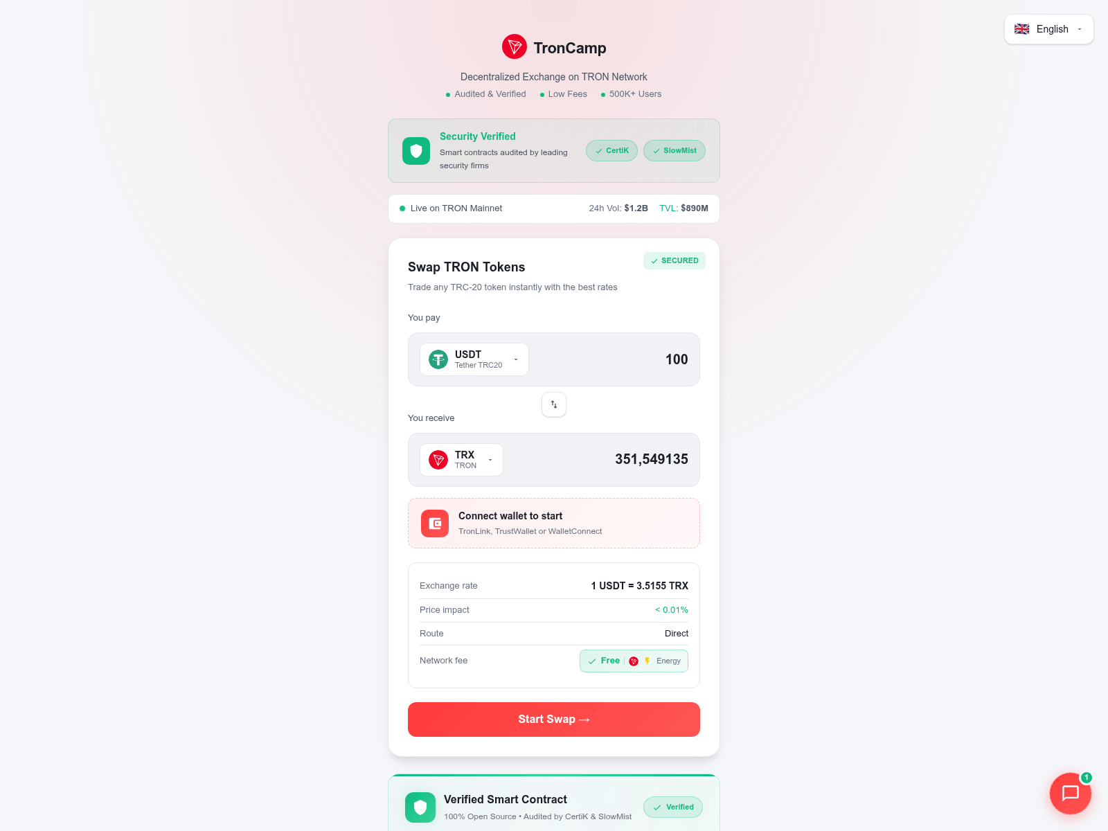 Screenshot of troncamp.app