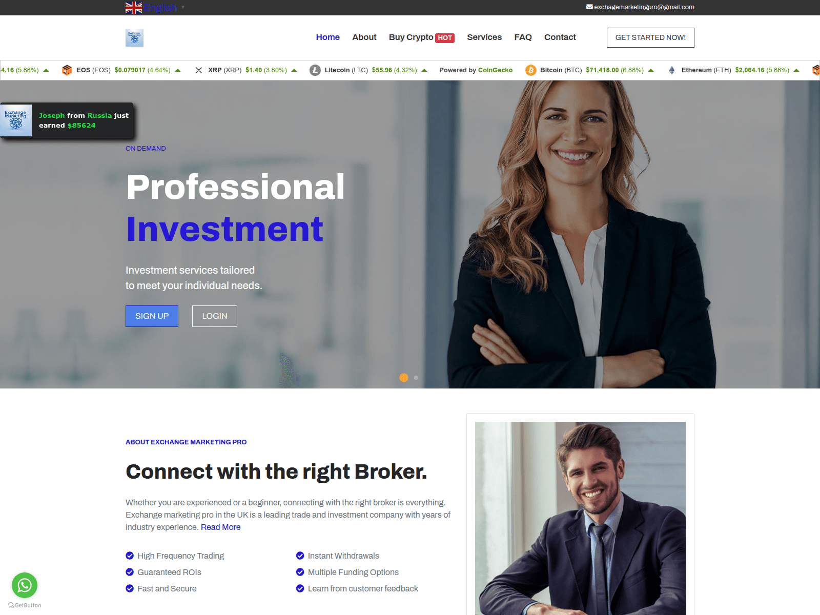 Screenshot of exchangemarketingpro.com