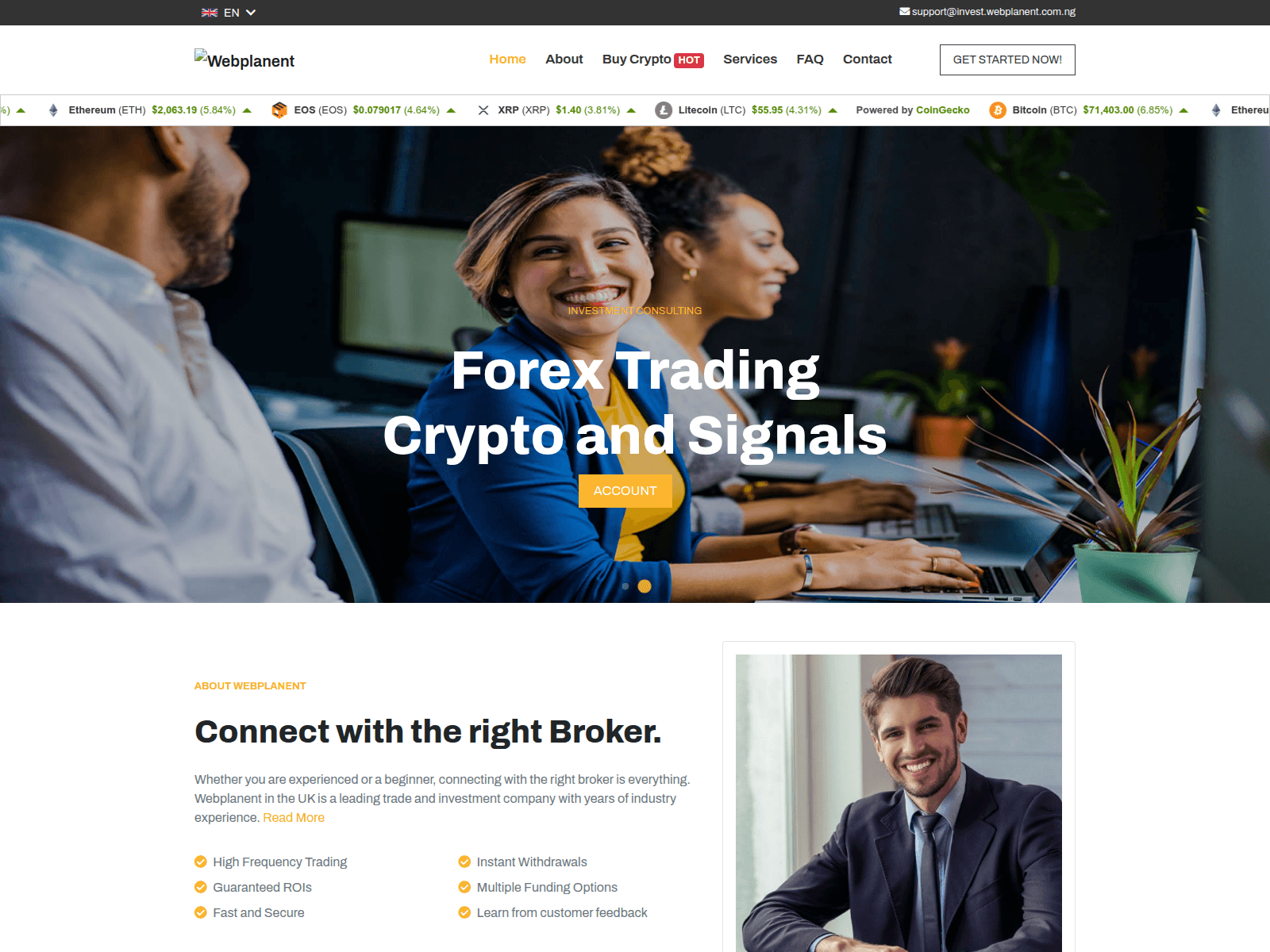 Screenshot of invest.webplanent.com.ng