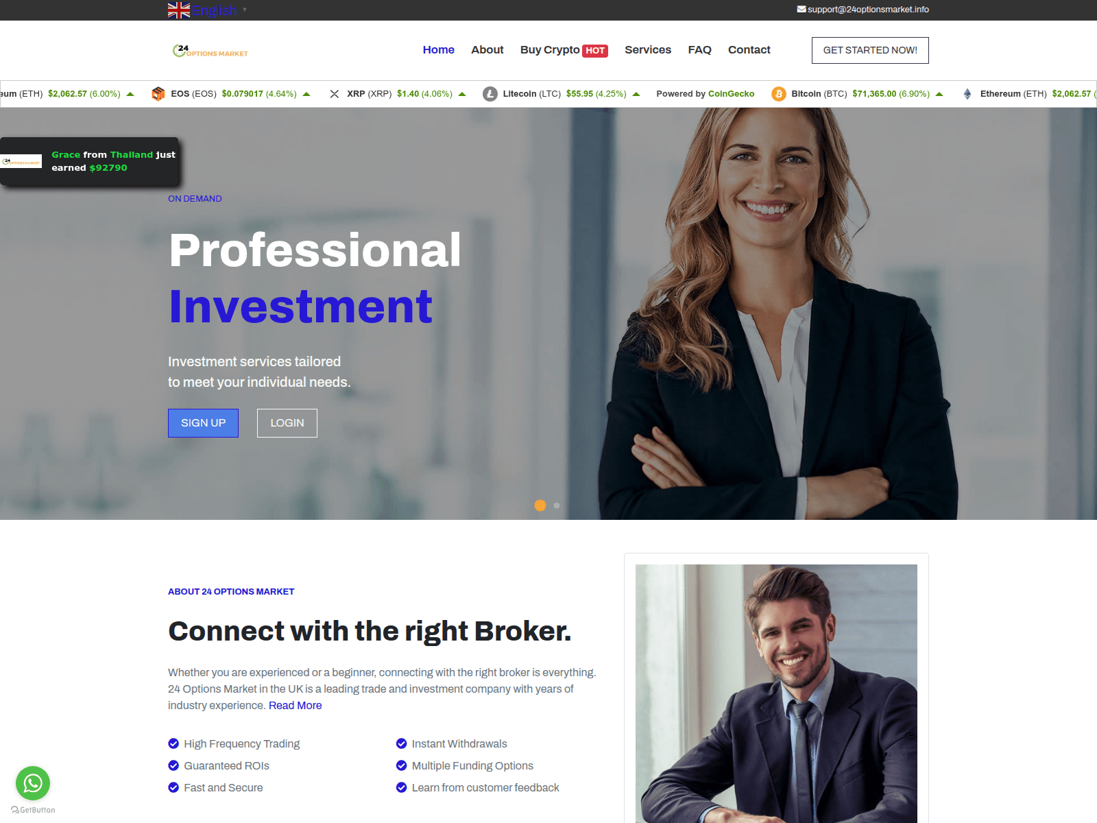 Screenshot of 24optionsmarket.info