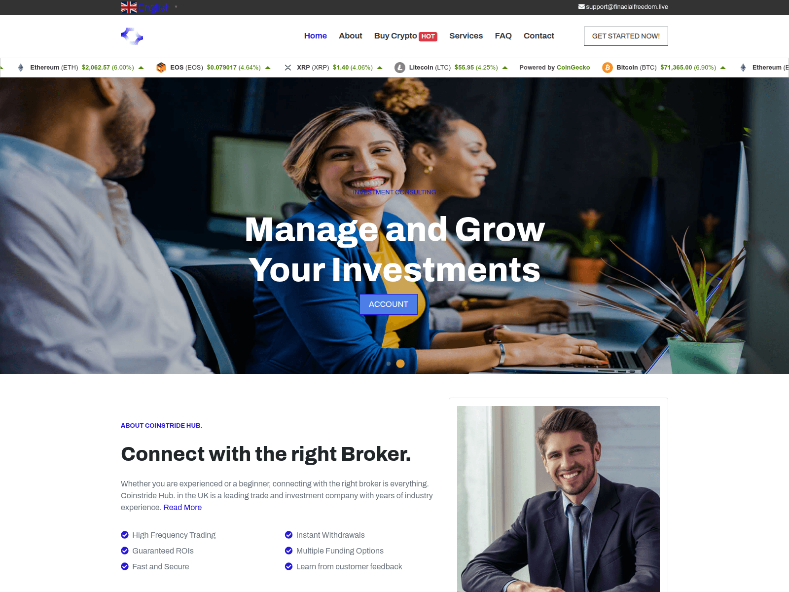 Screenshot of coinstridehub.live