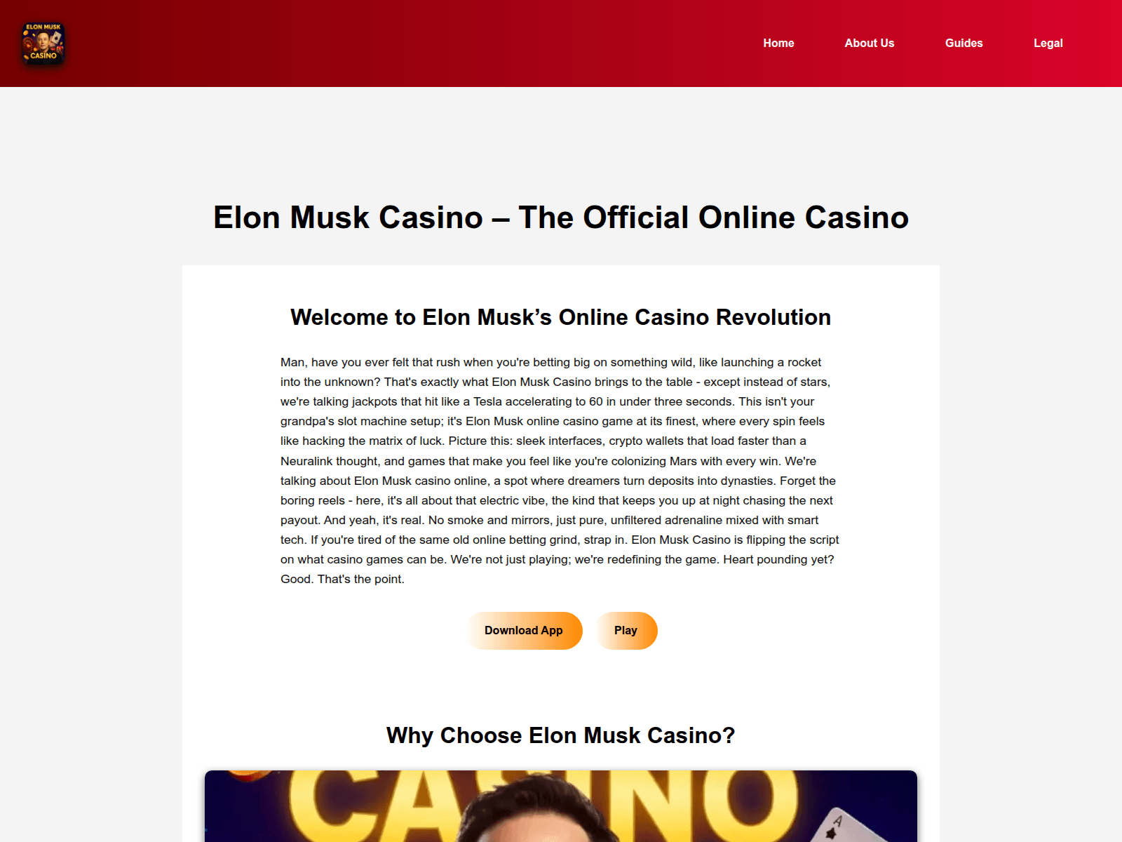 Screenshot of casino-elonmusk.com
