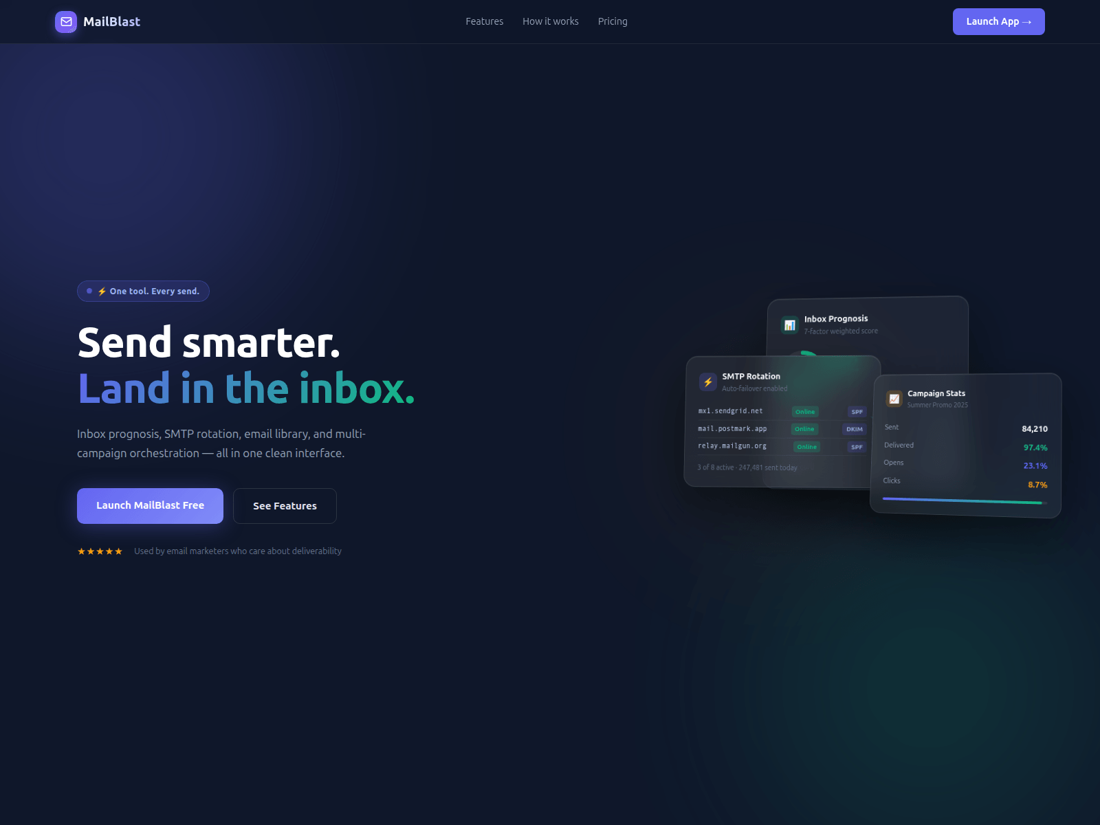 Screenshot of mymailer.live