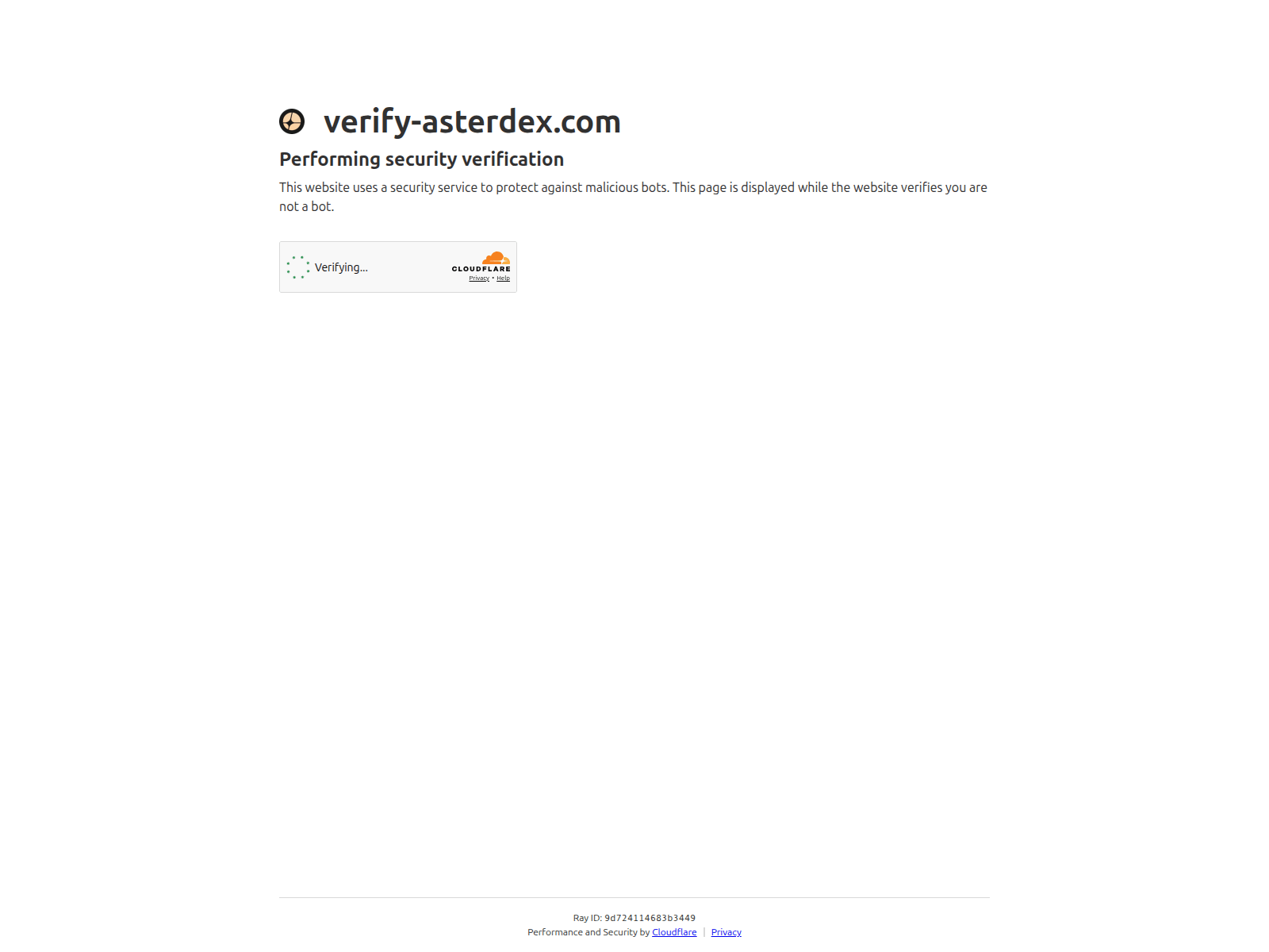 Screenshot of verify-asterdex.com