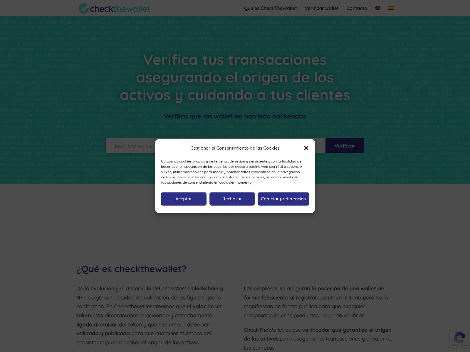 Screenshot of checkthewallet.com