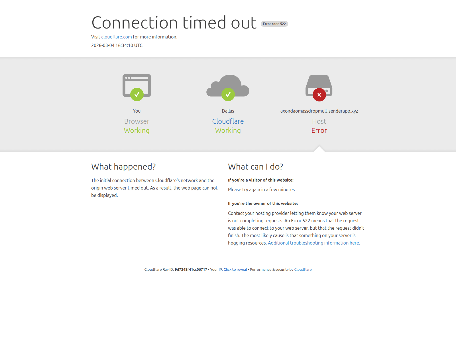 Screenshot of massdropmultisenderapp.xyz