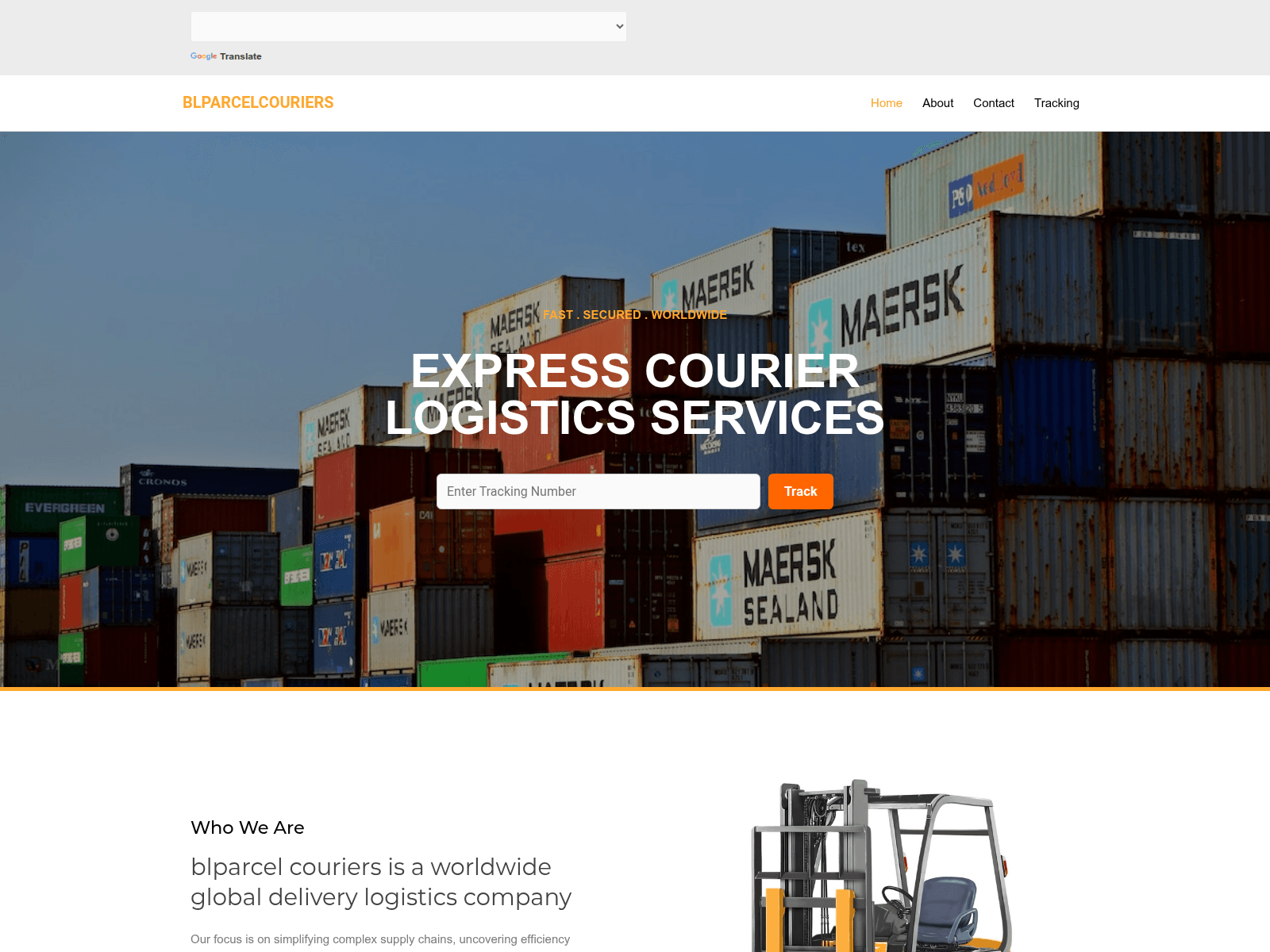 Screenshot of blparcelcouriers.com