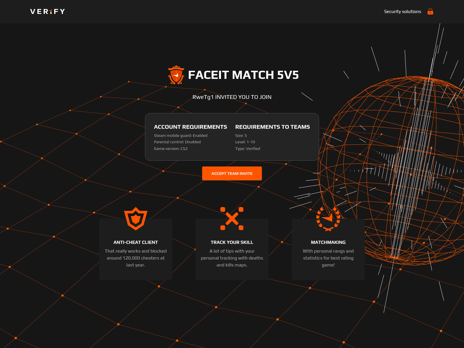 Screenshot of faceit.party-invite.pro