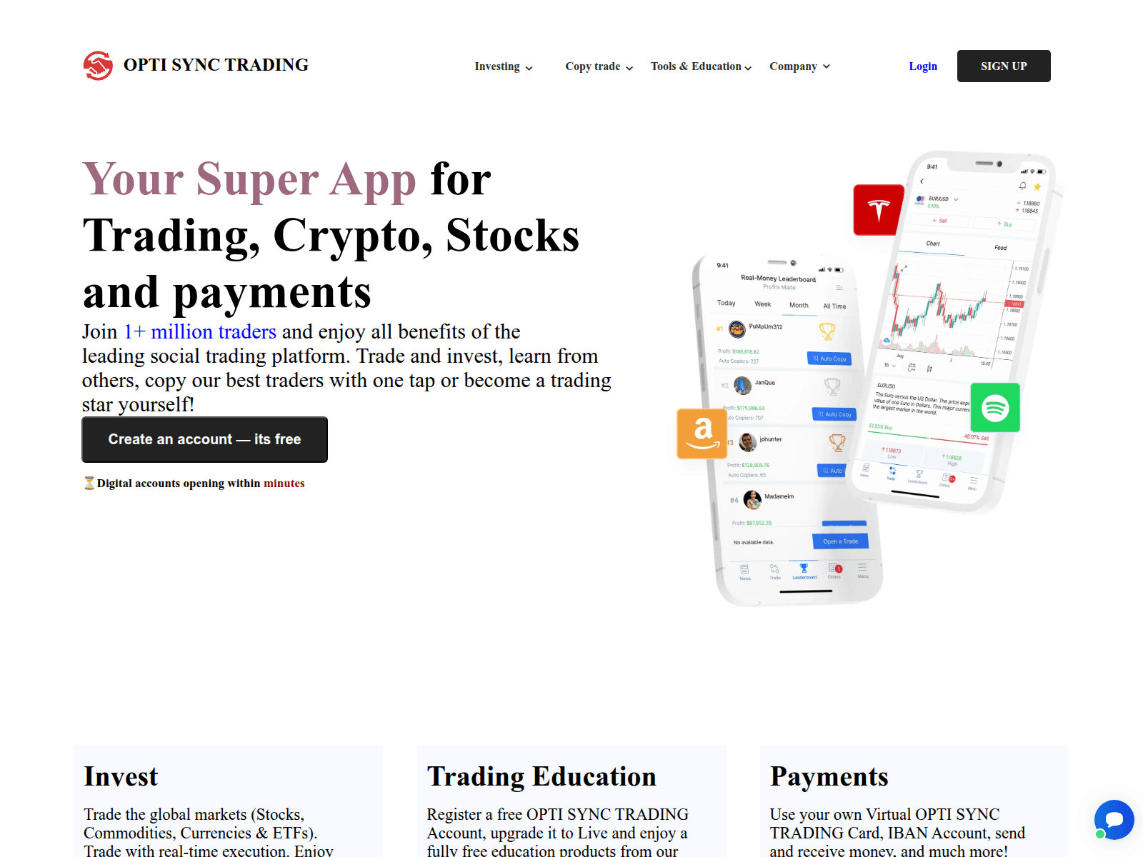 Screenshot of optisync-trading.com