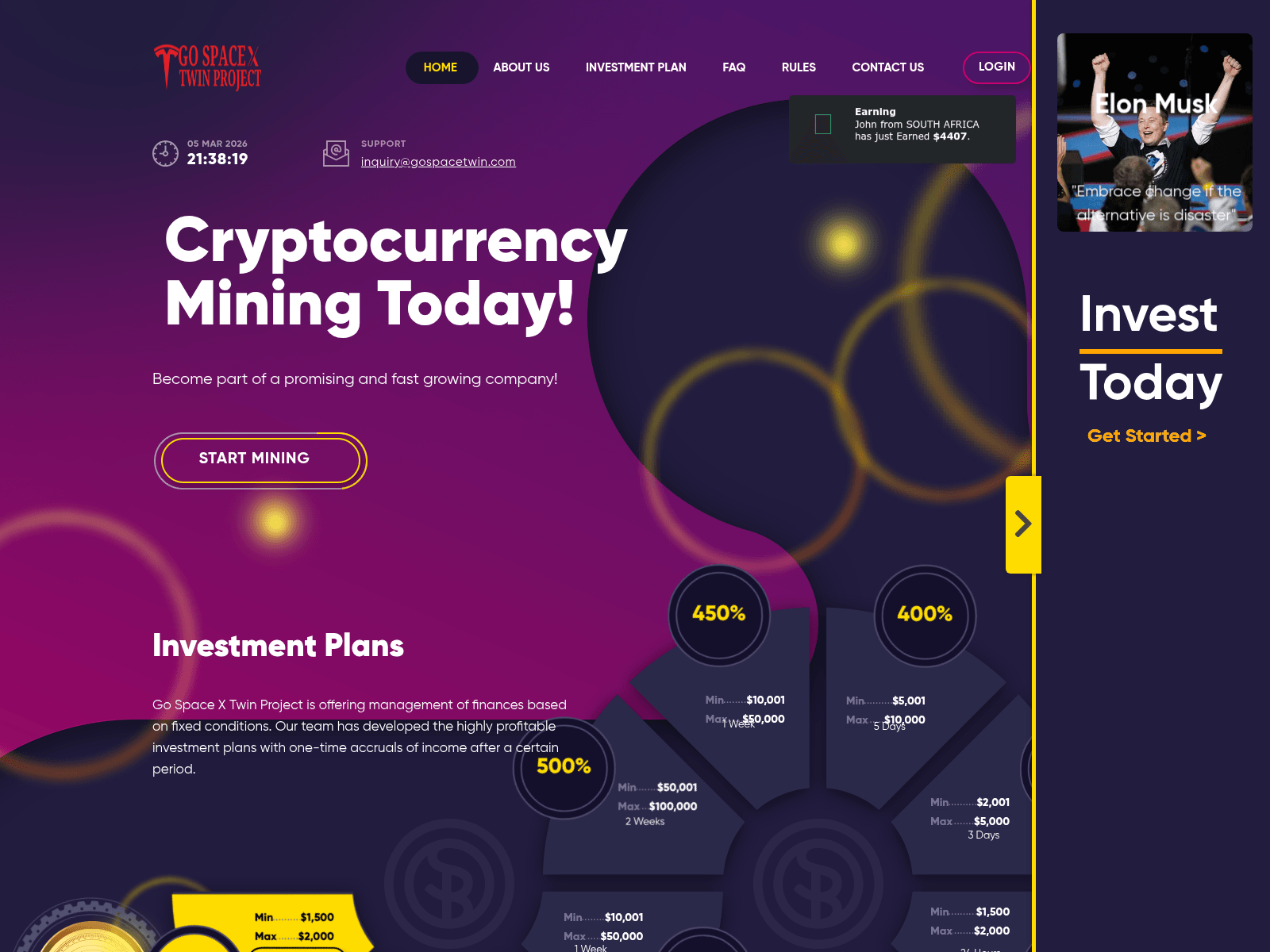 Screenshot of gospacetwin.com