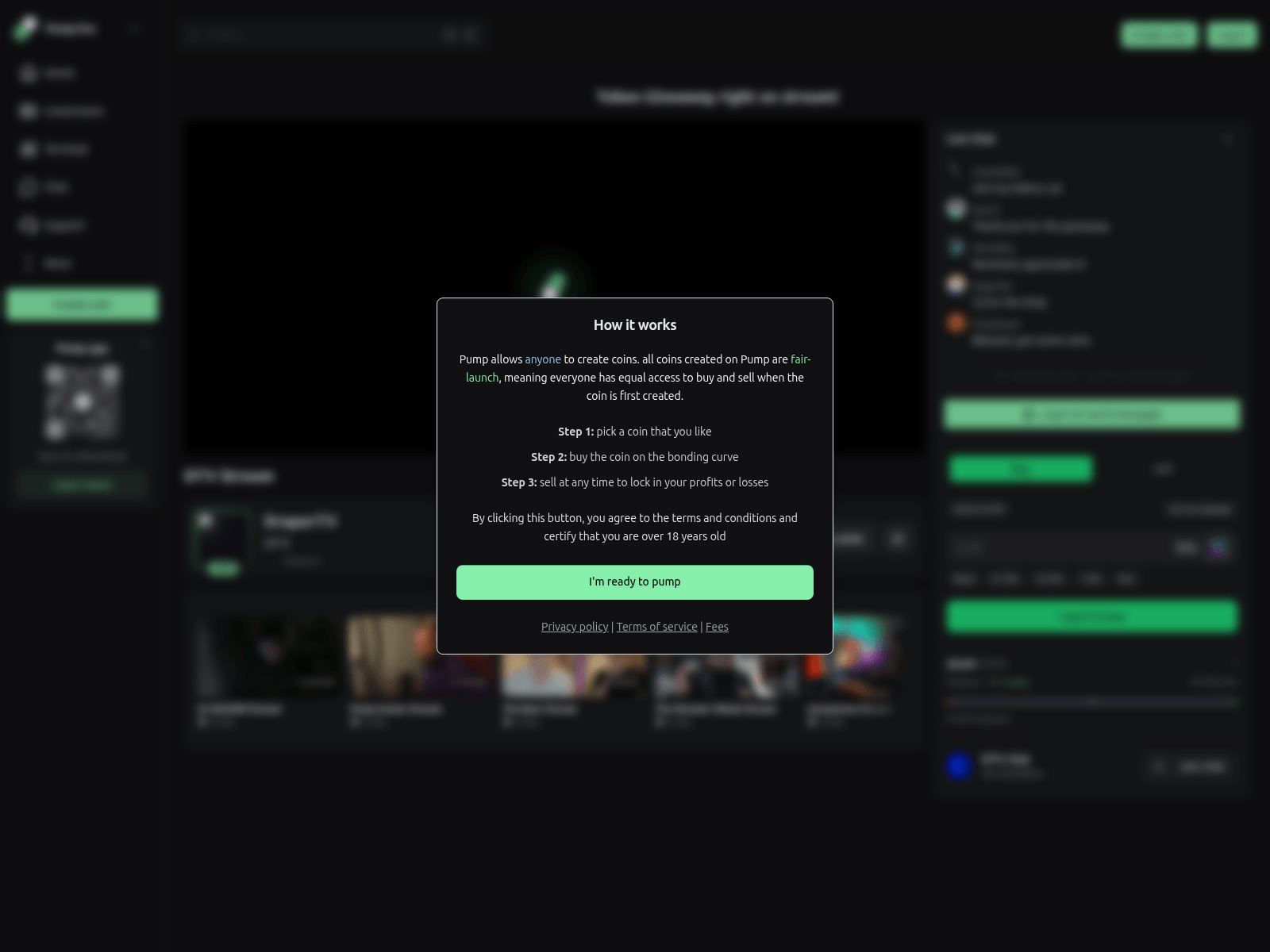 Screenshot of pkump.fun