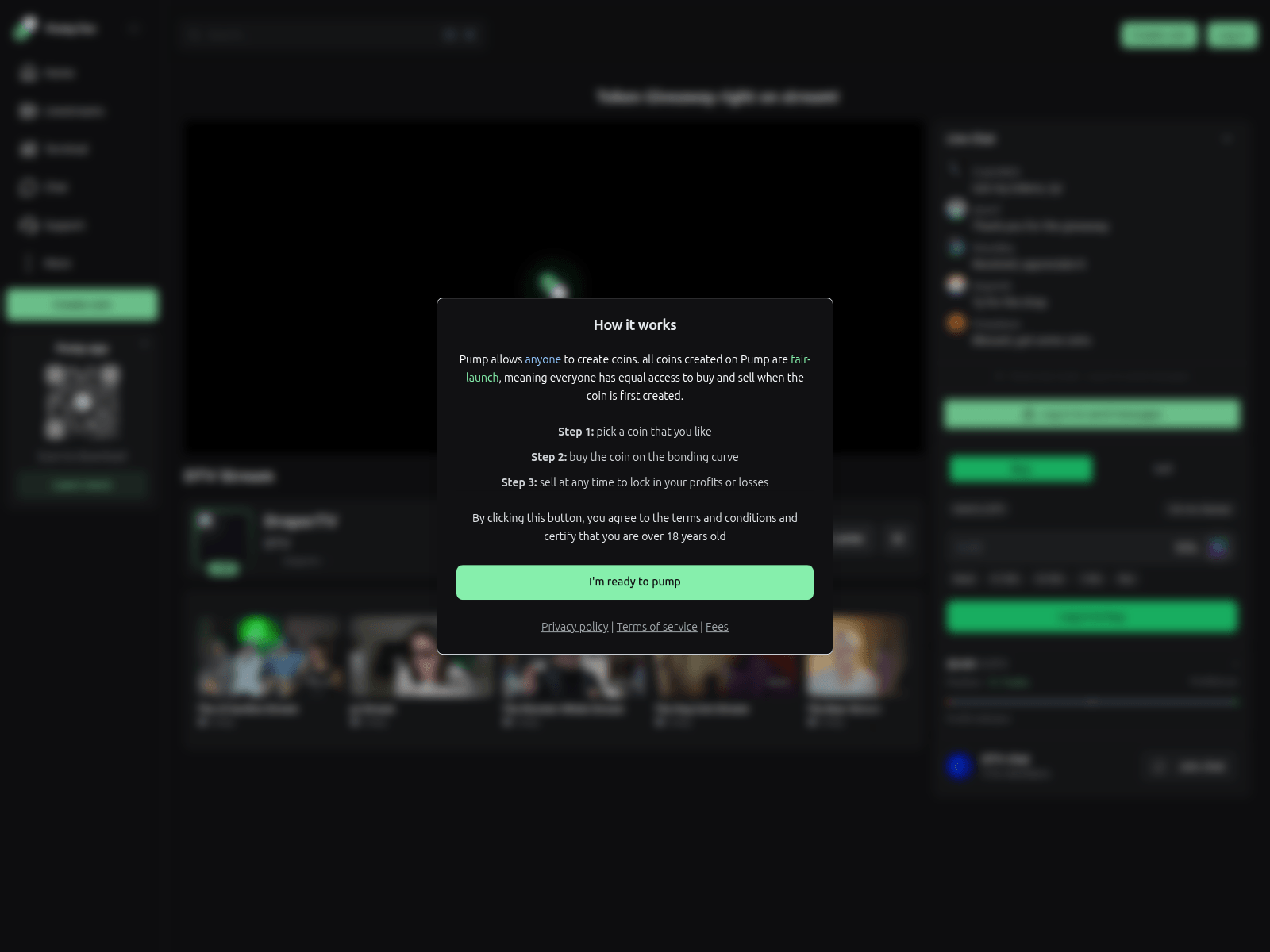 Screenshot of pgump.fun