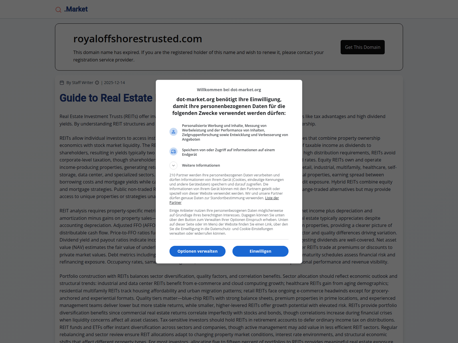 Screenshot of royaloffshorestrusted.com