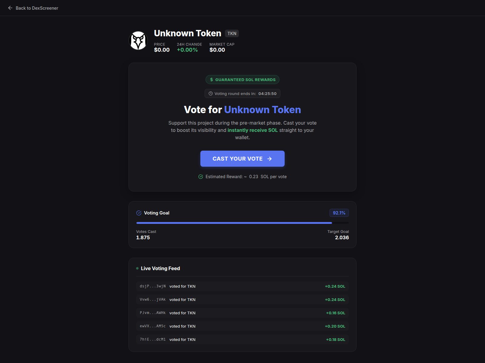 Screenshot of dexscreenen.com