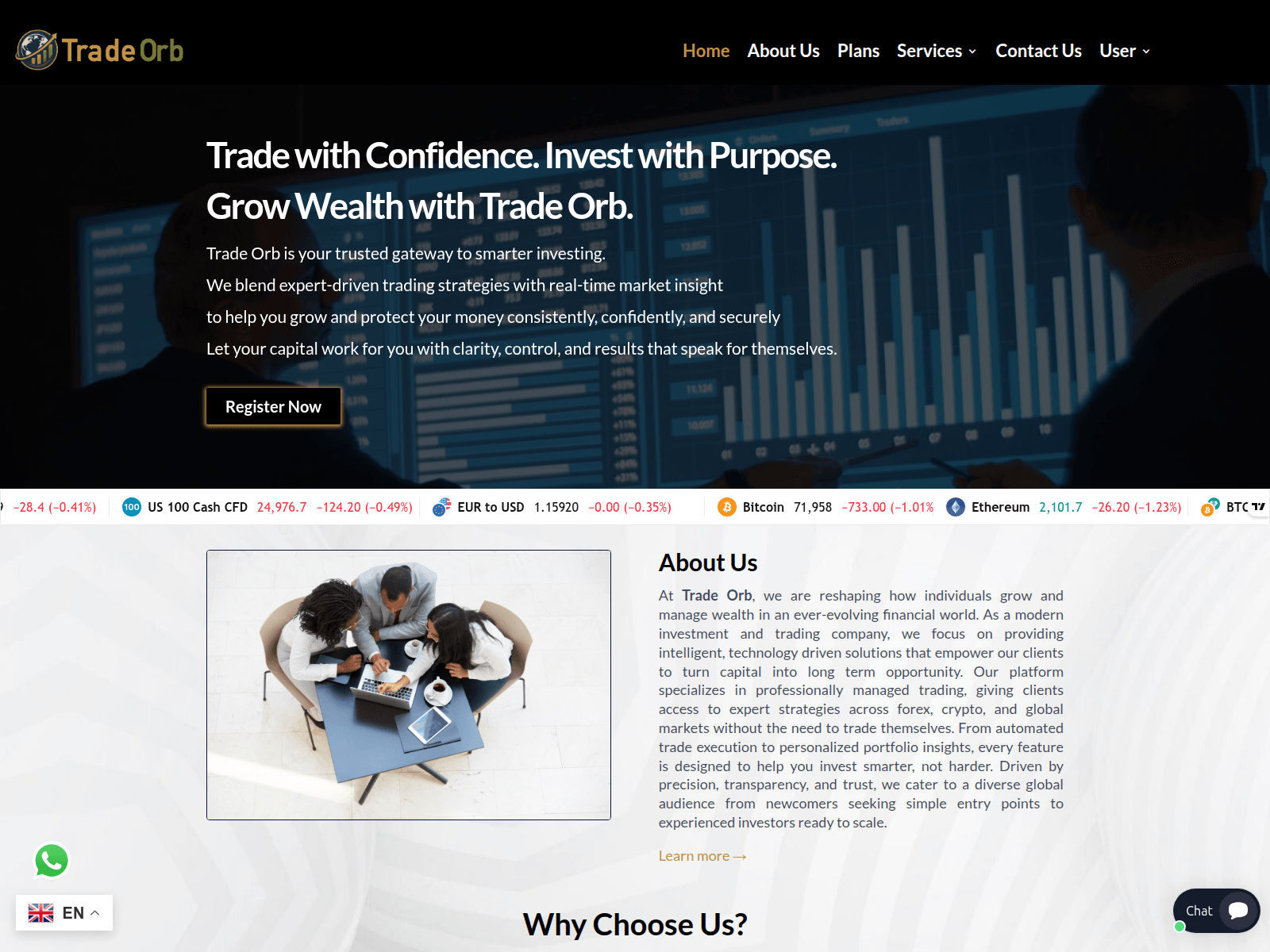 Screenshot of app.tradeorb.org
