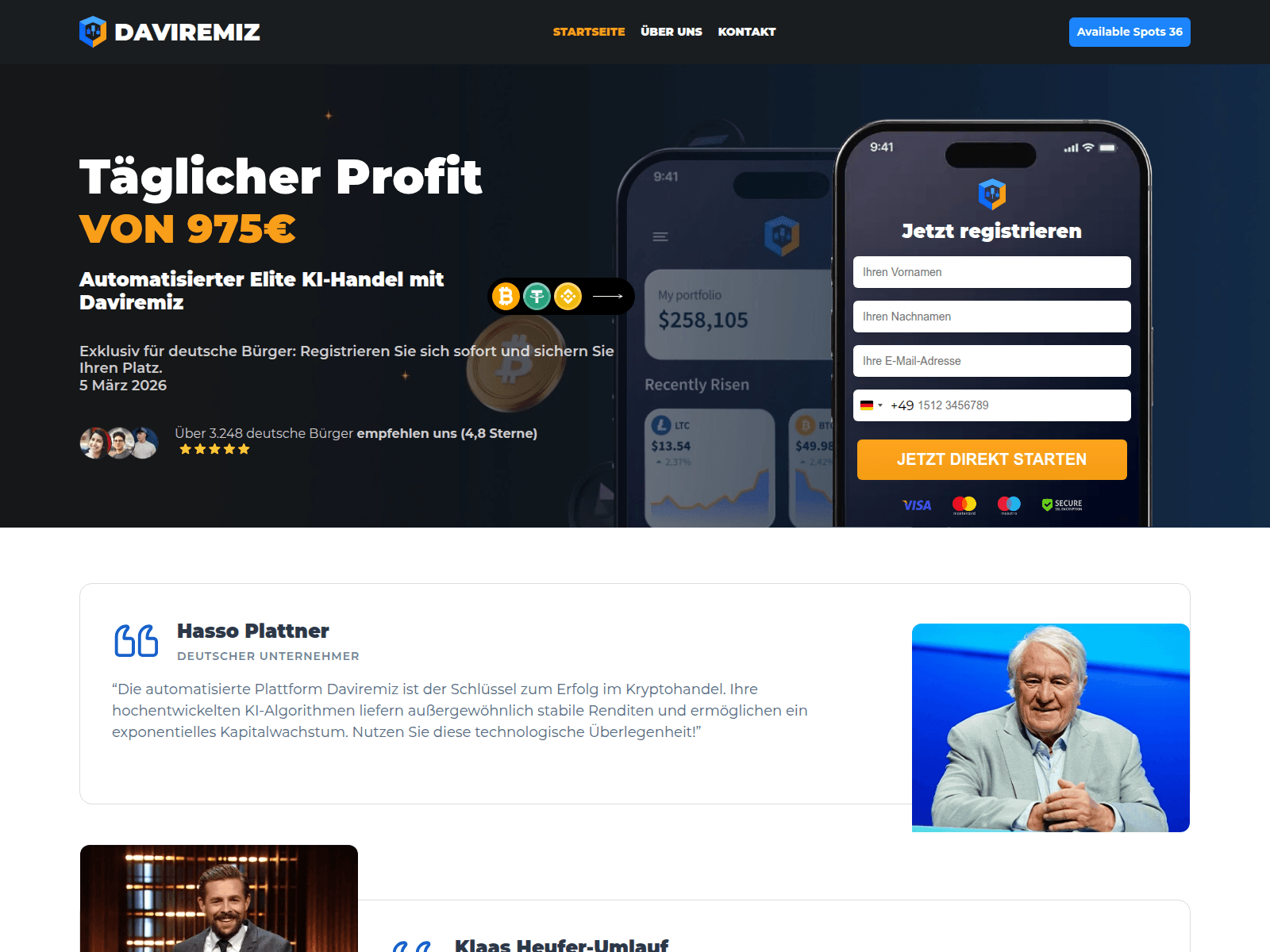 Screenshot of daviremiz-de.net