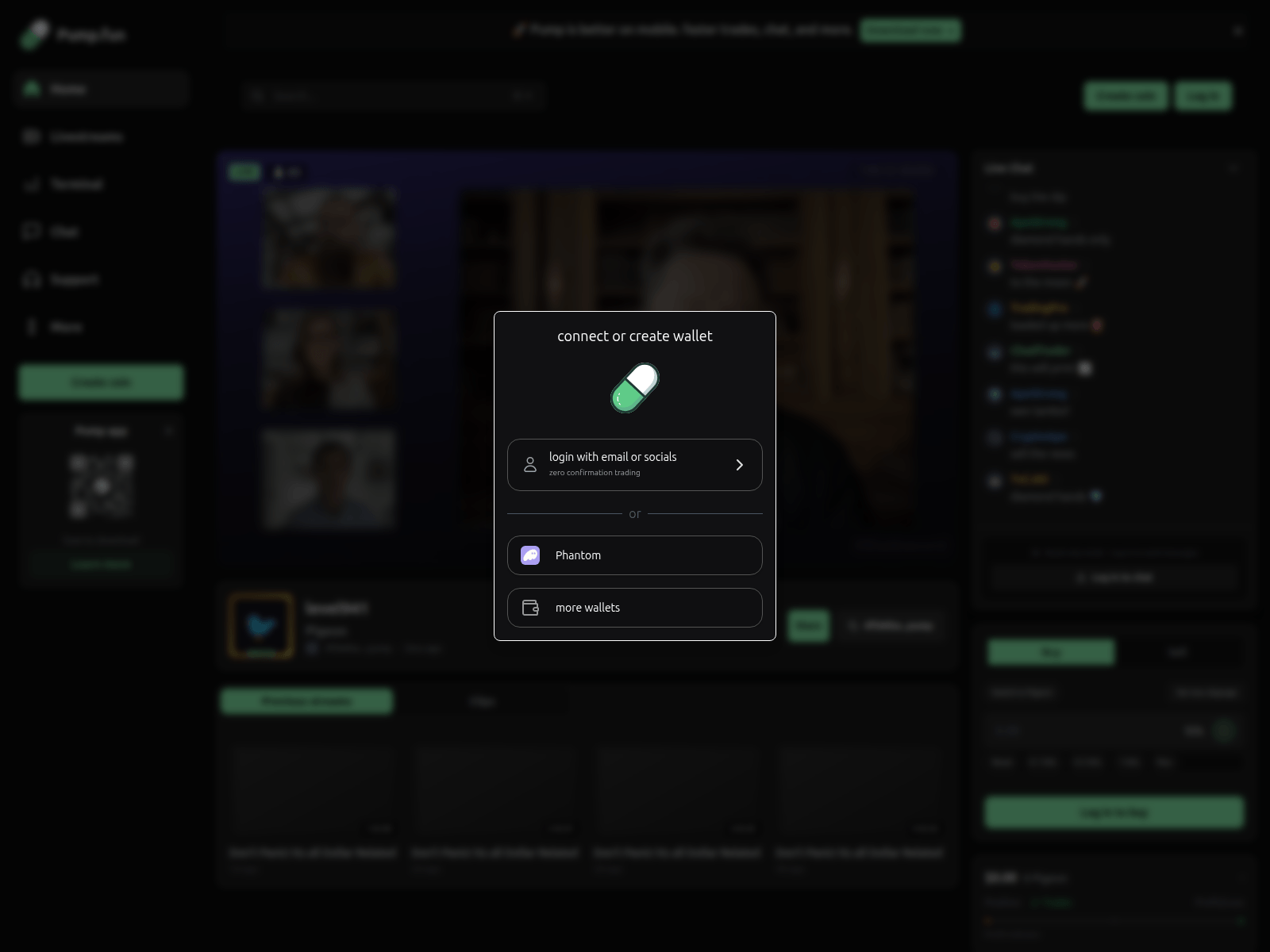 Screenshot of log-pump.fun