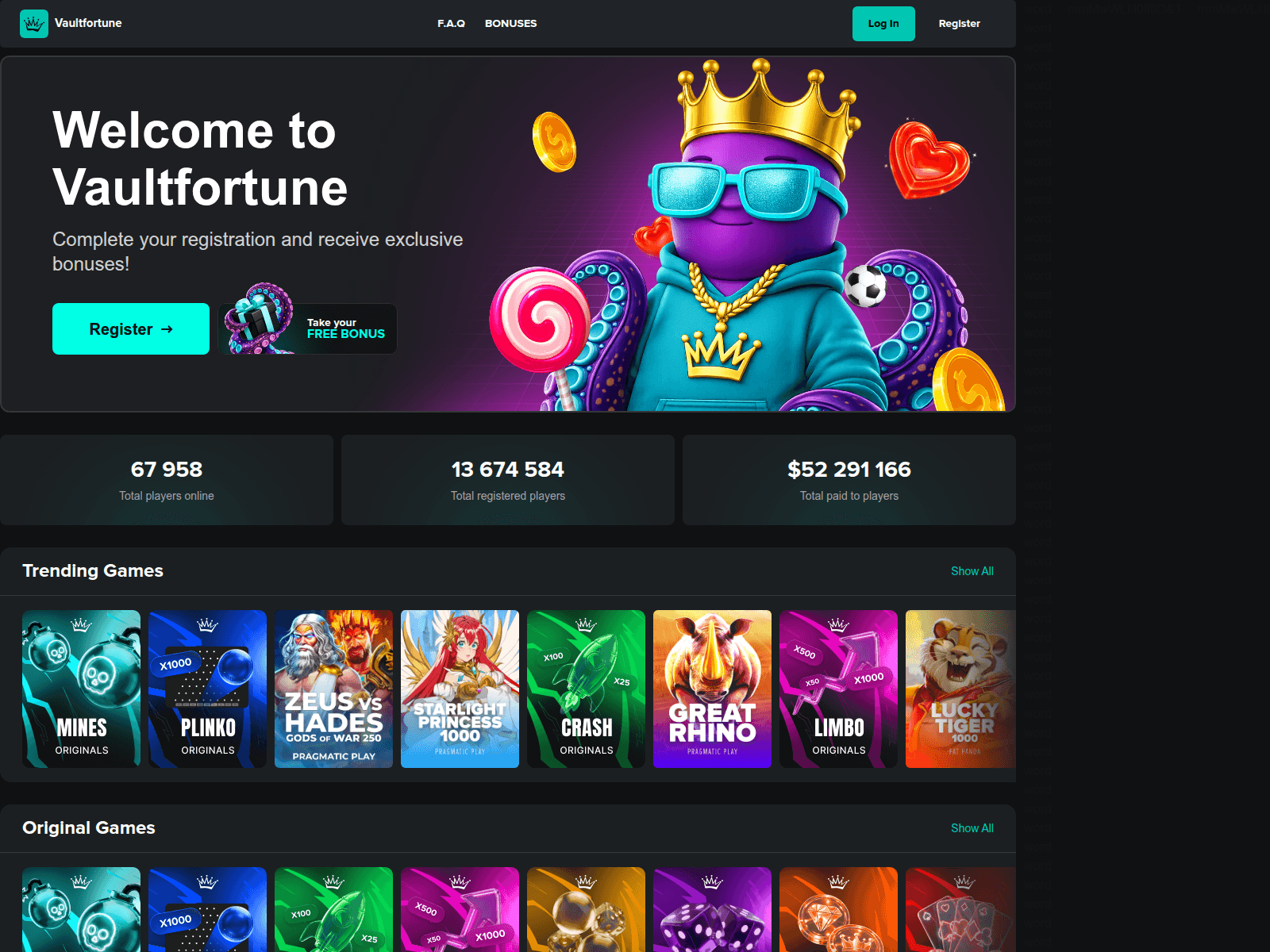 Screenshot of vaultfortune.com