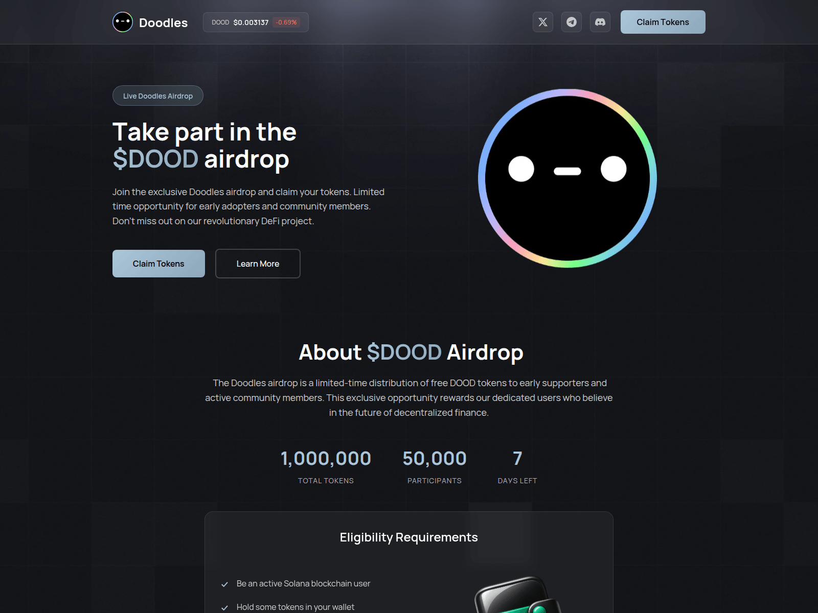 Screenshot of doodcoins.xyz