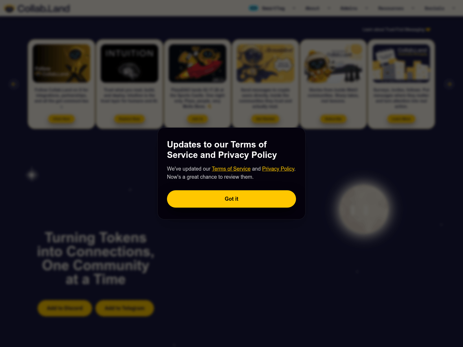 Screenshot of collab.land-security.app